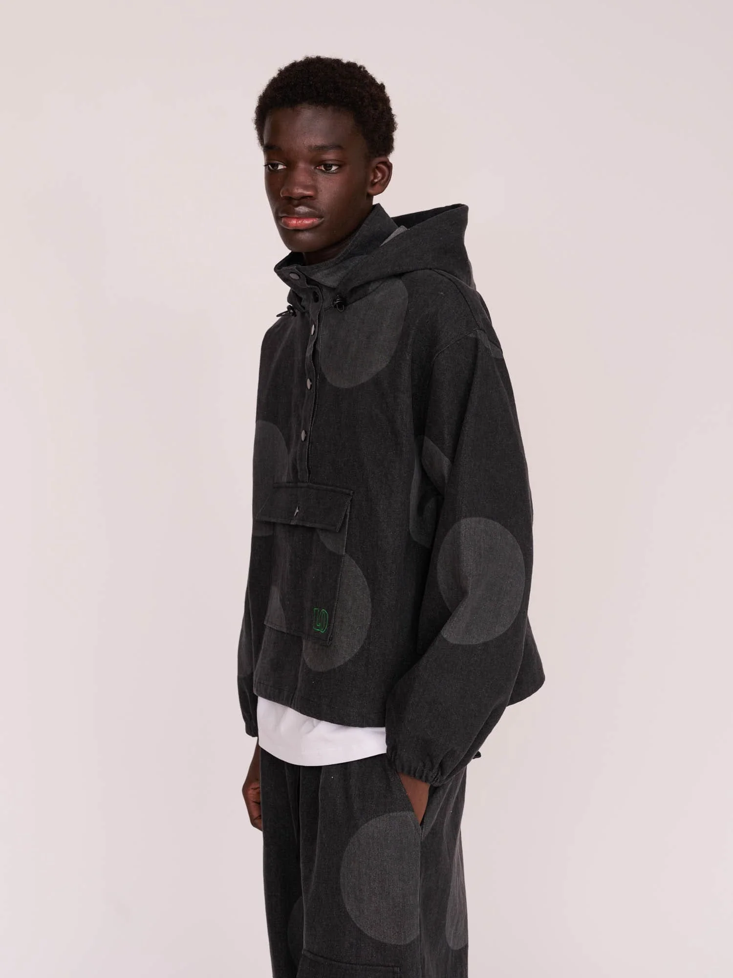Denim Polka Pull Over Jacket - Image 4