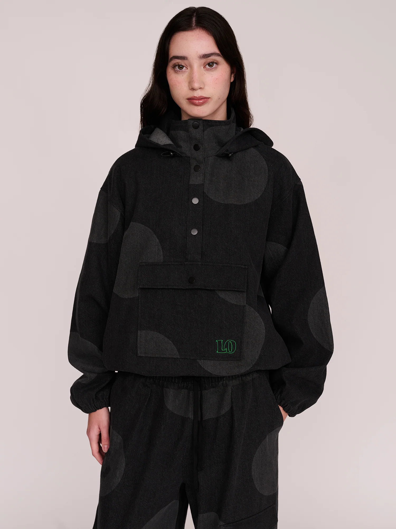 Denim Polka Pull Over Jacket - Image 7