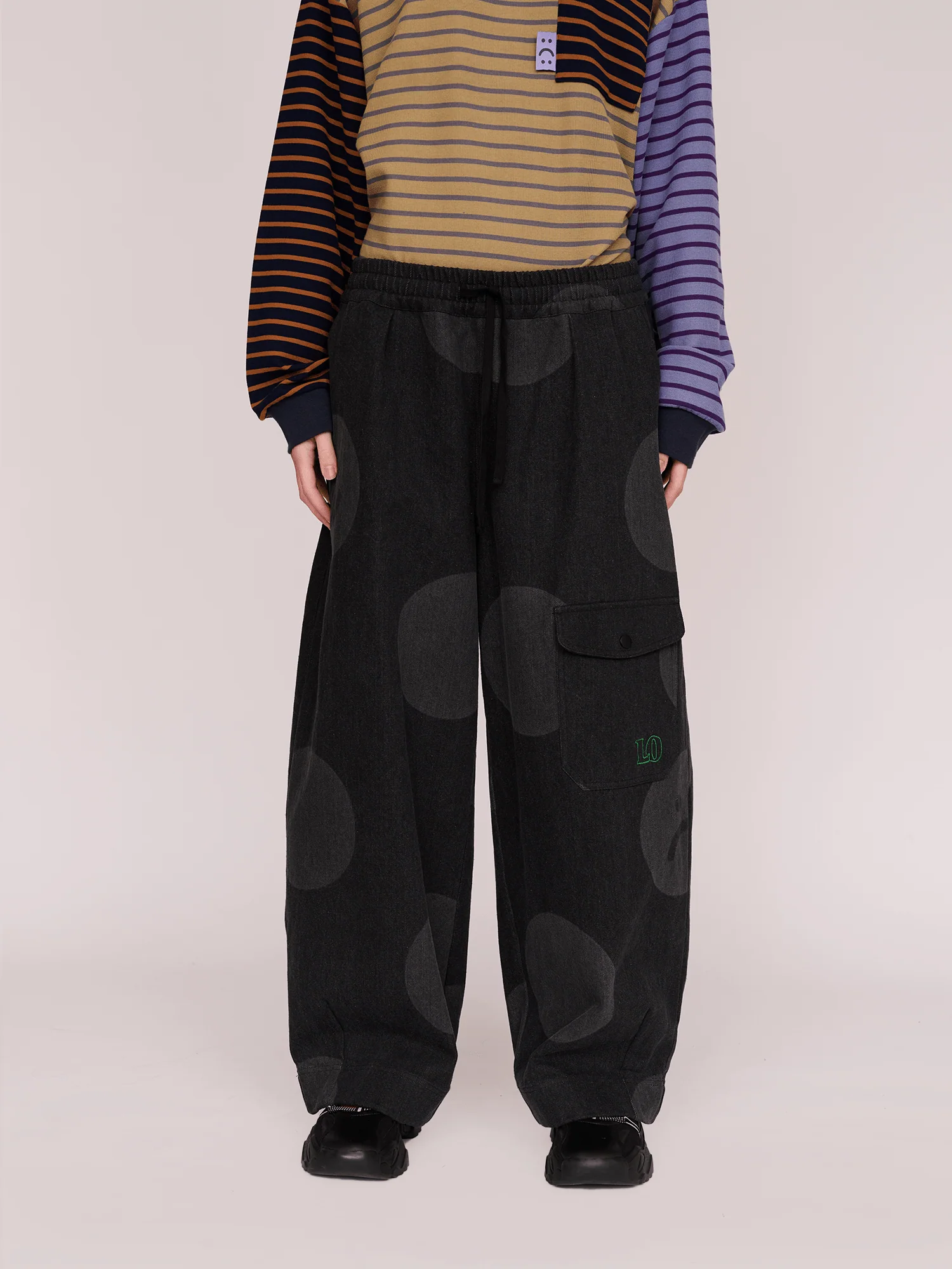 Denim Polka Barrel Pants - Image 5