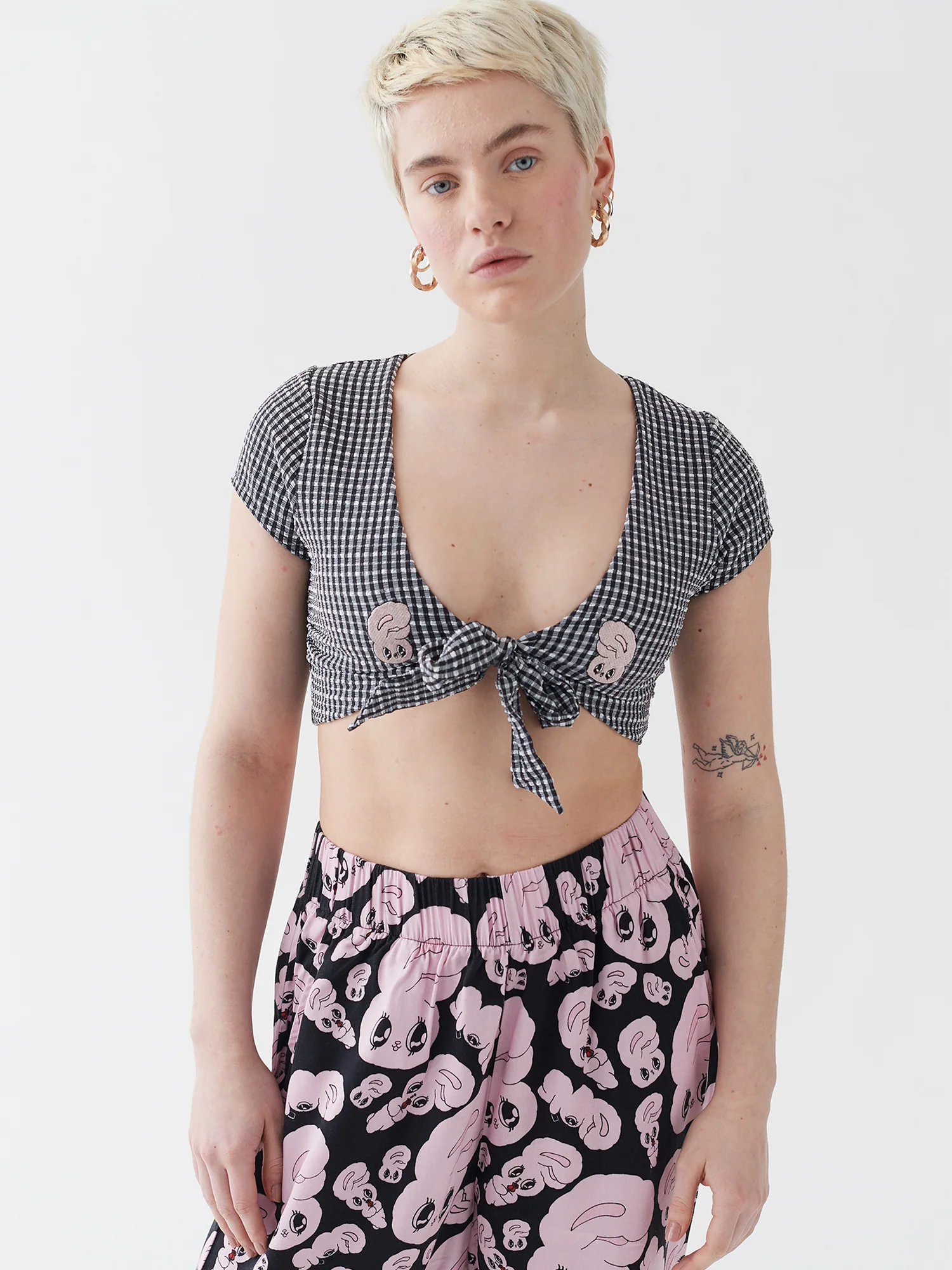 Esther Loves Oaf Black & White Gingham Bikini Top - Image 2