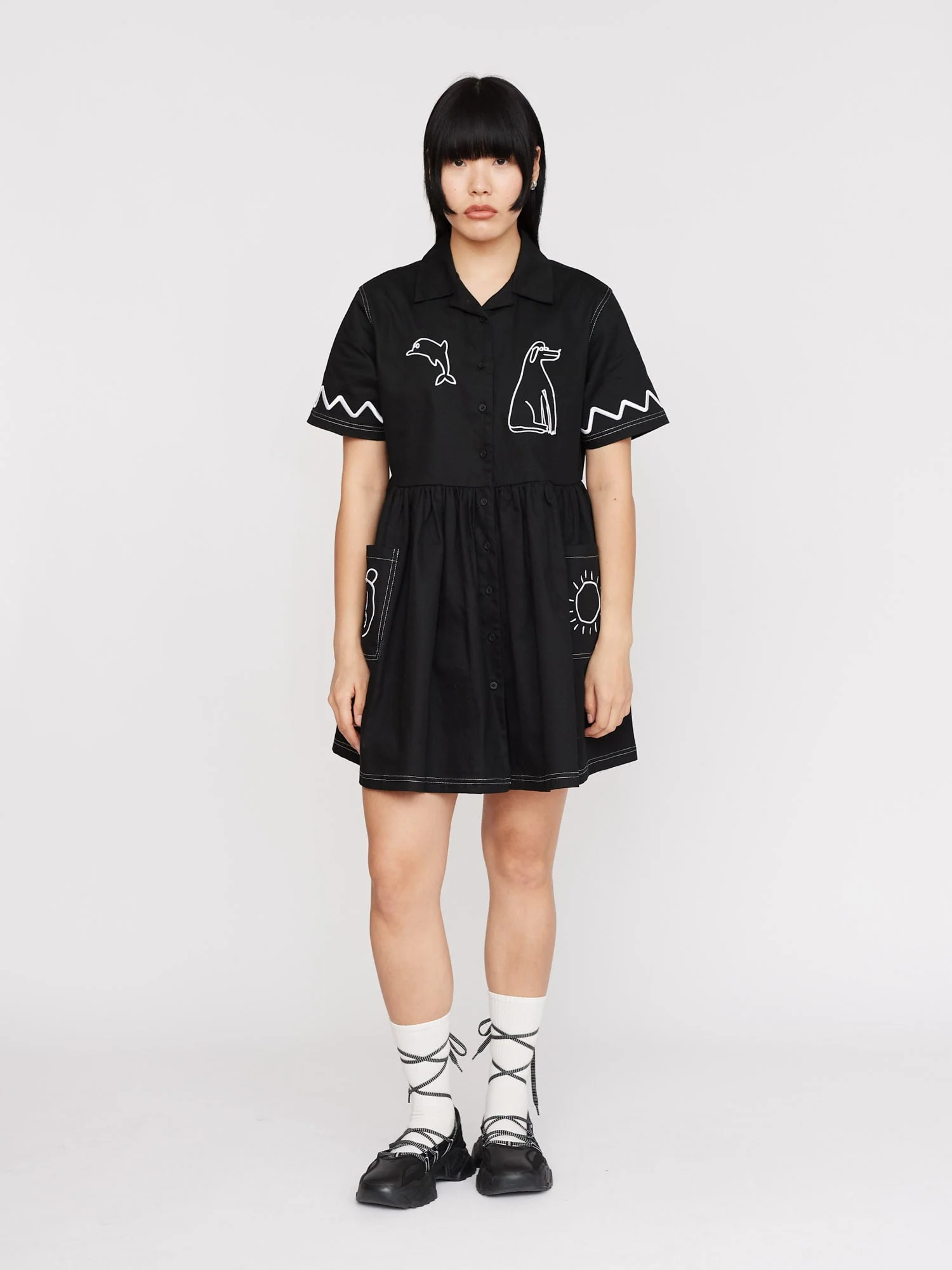 Feeling Fine Smock Mini Shirt Dress - Image 2