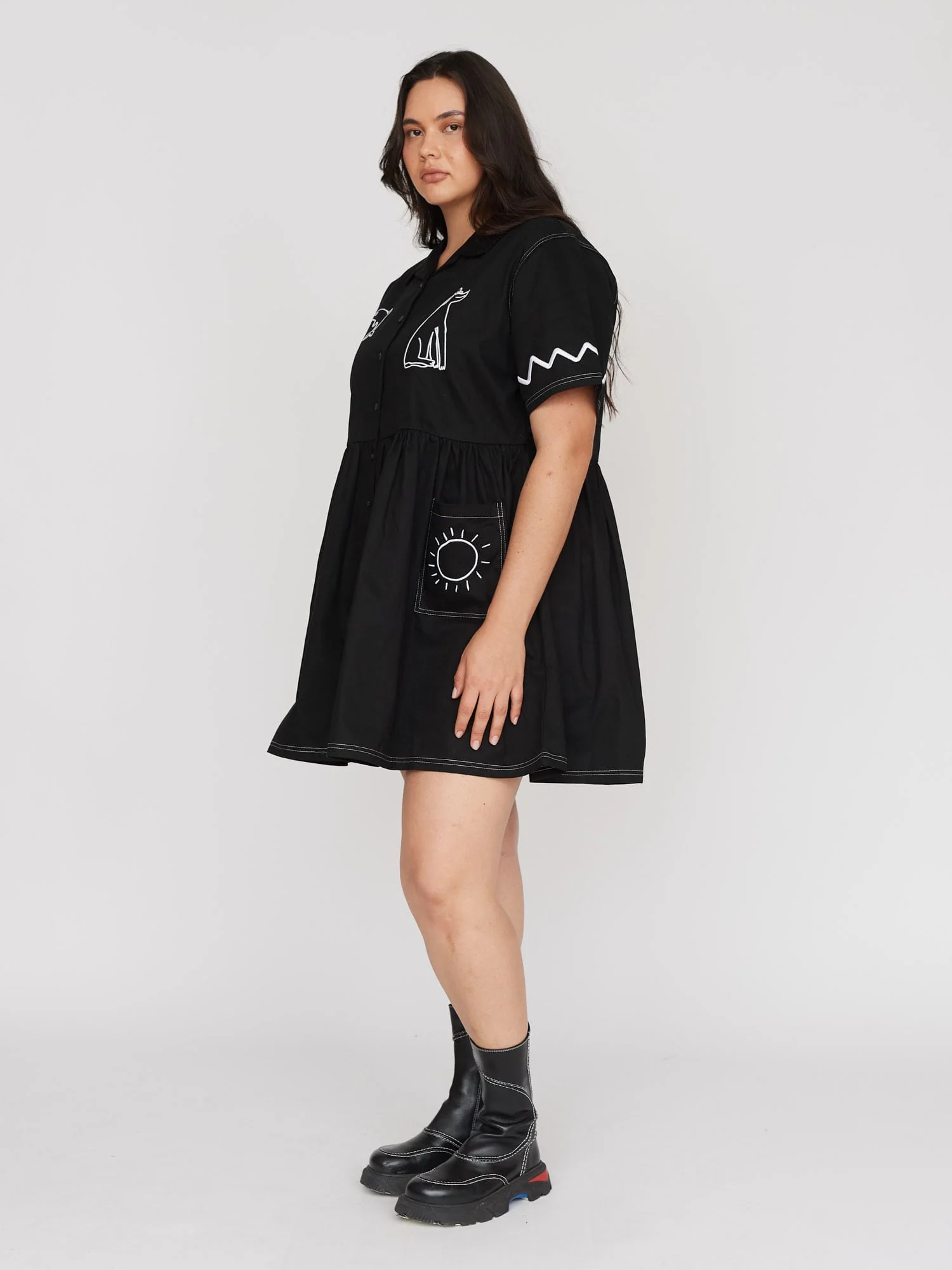 Feeling Fine Smock Mini Shirt Dress - Image 3