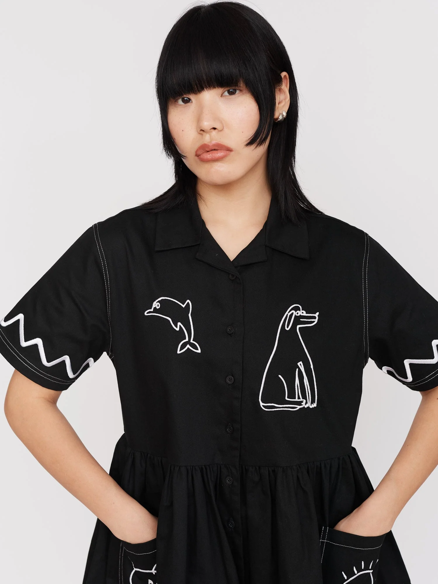 Feeling Fine Smock Mini Shirt Dress - Image 4