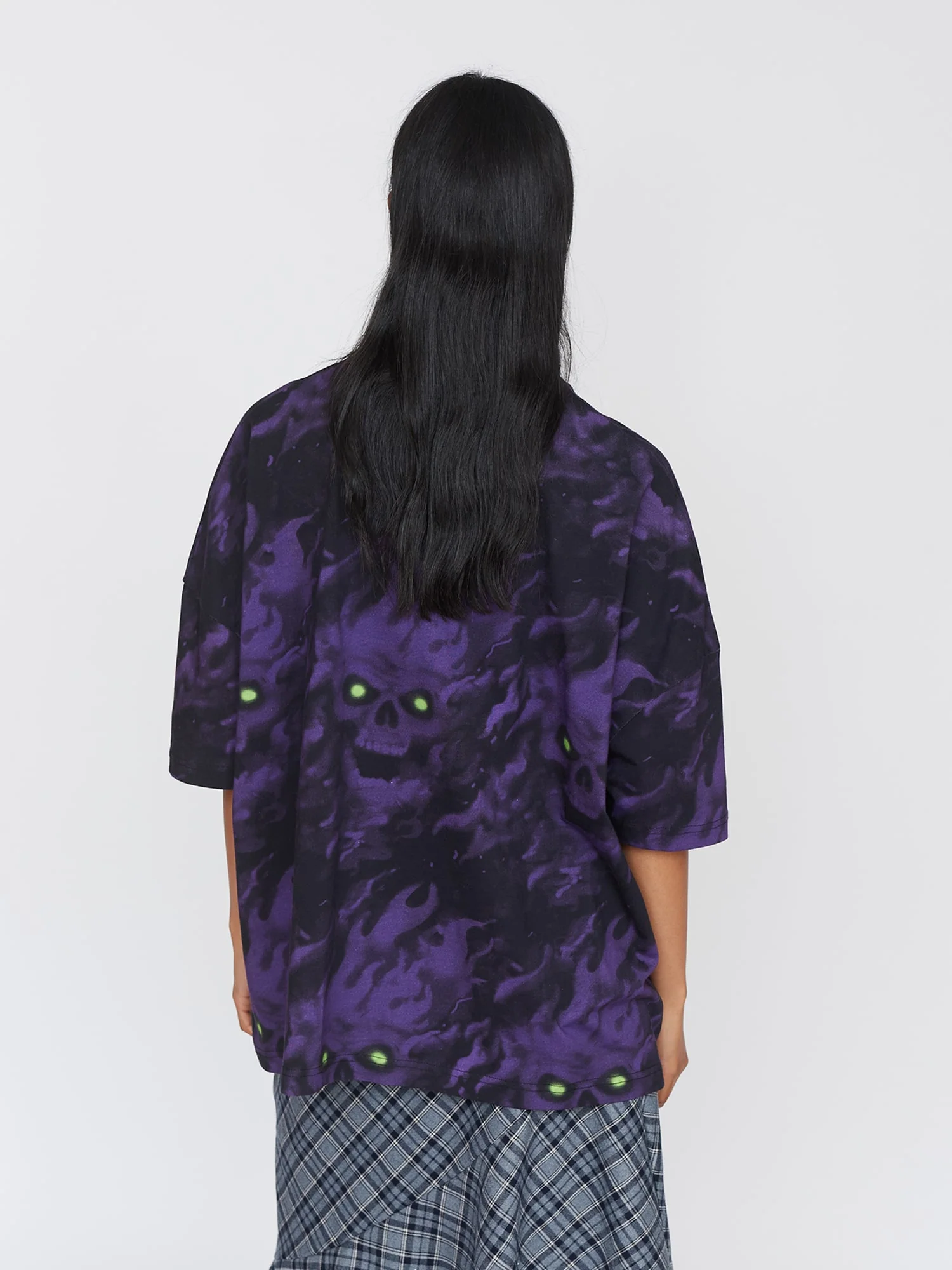 Flaming Skull Big Square Tee - Image 8