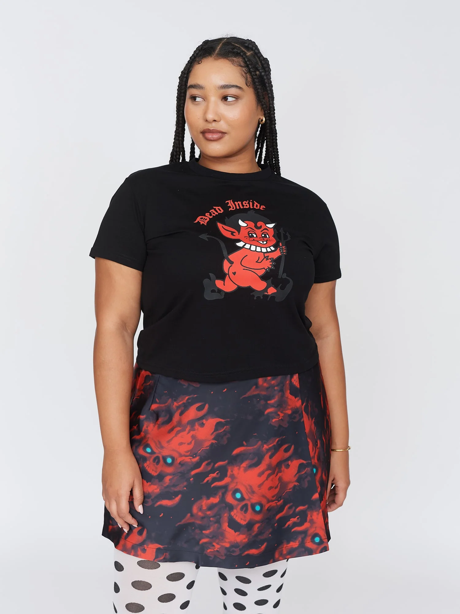 Flaming Skull Mini Skirt - Image 2