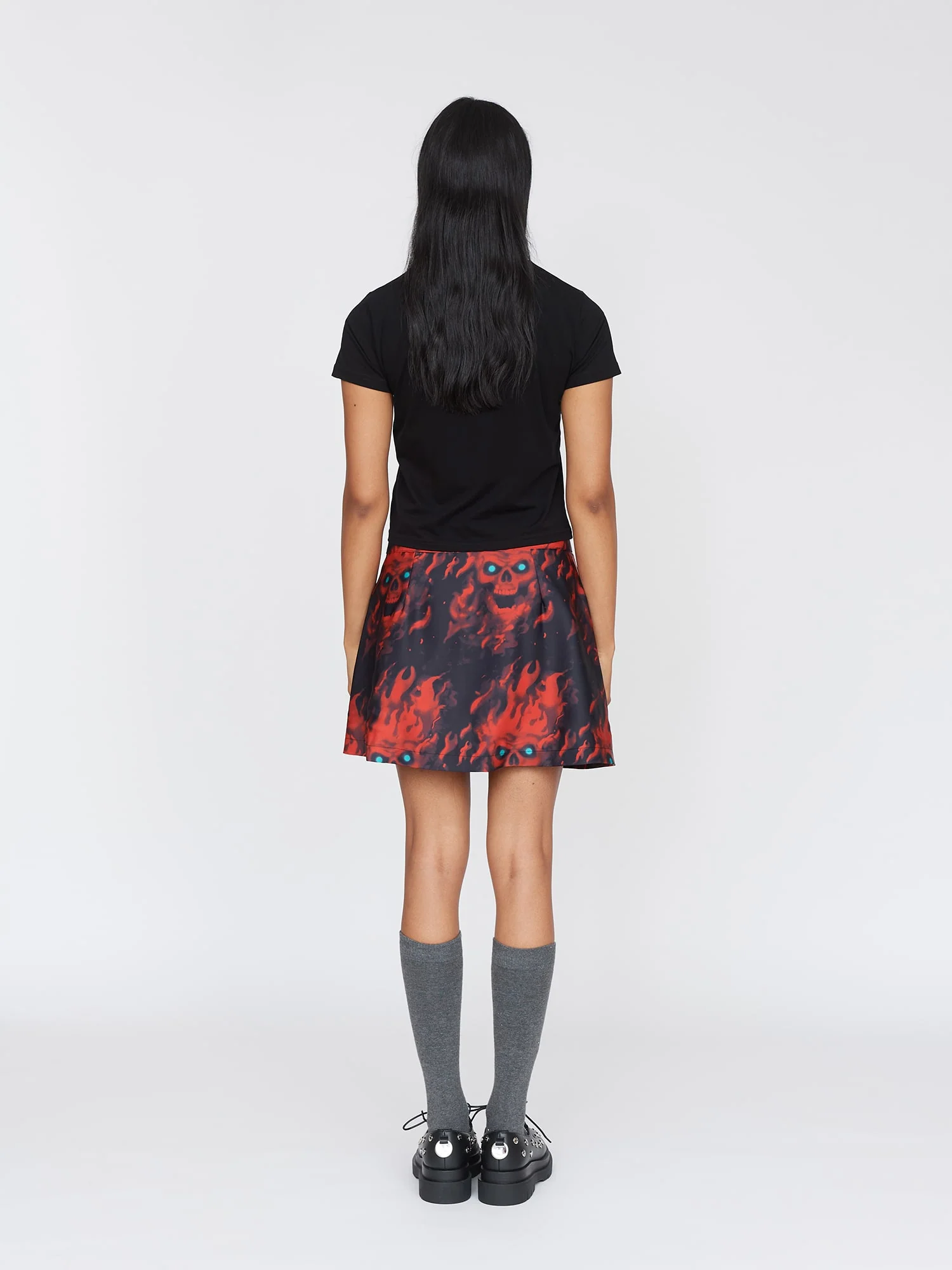 Flaming Skull Mini Skirt - Image 4