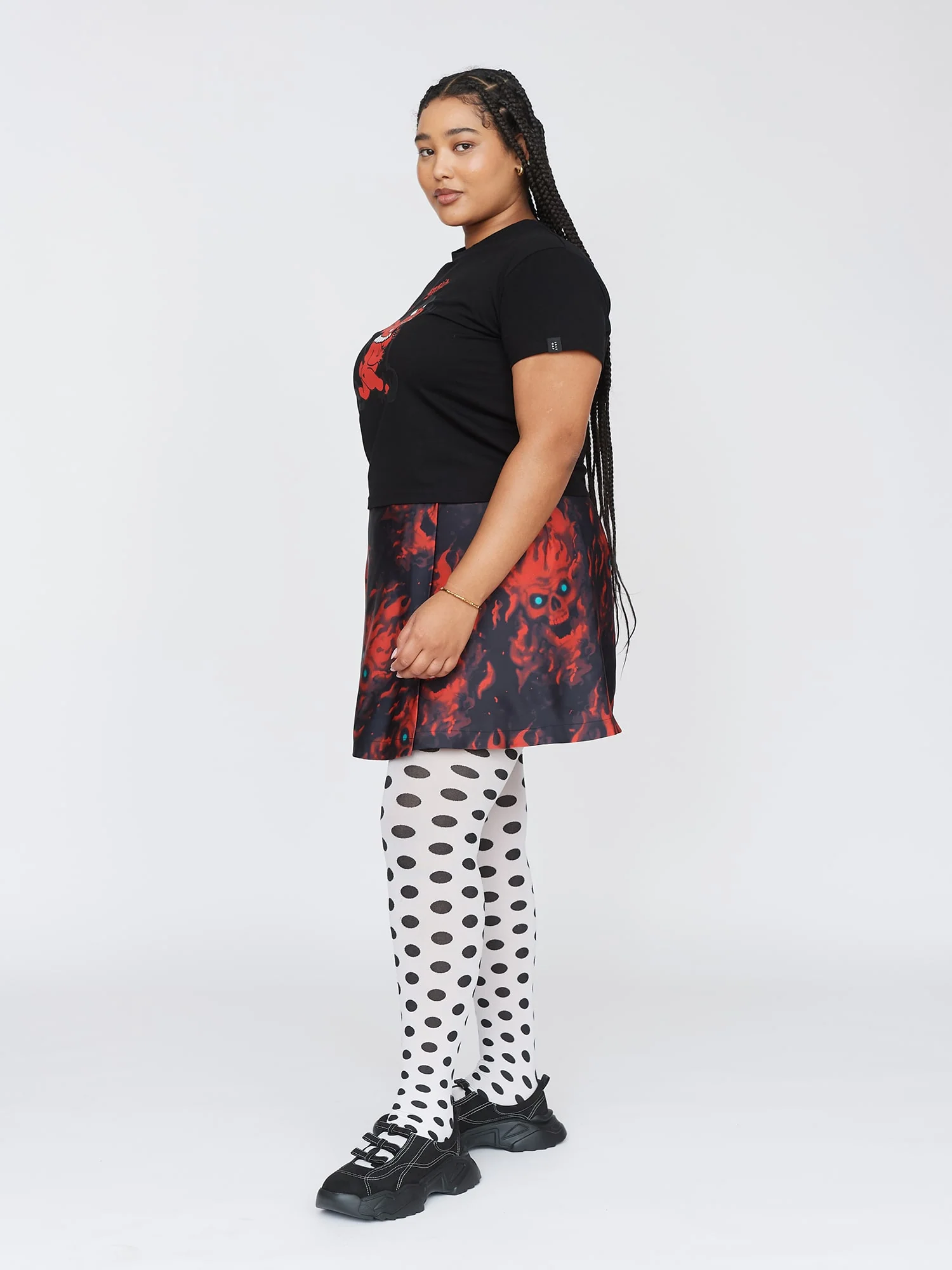 Flaming Skull Mini Skirt - Image 5