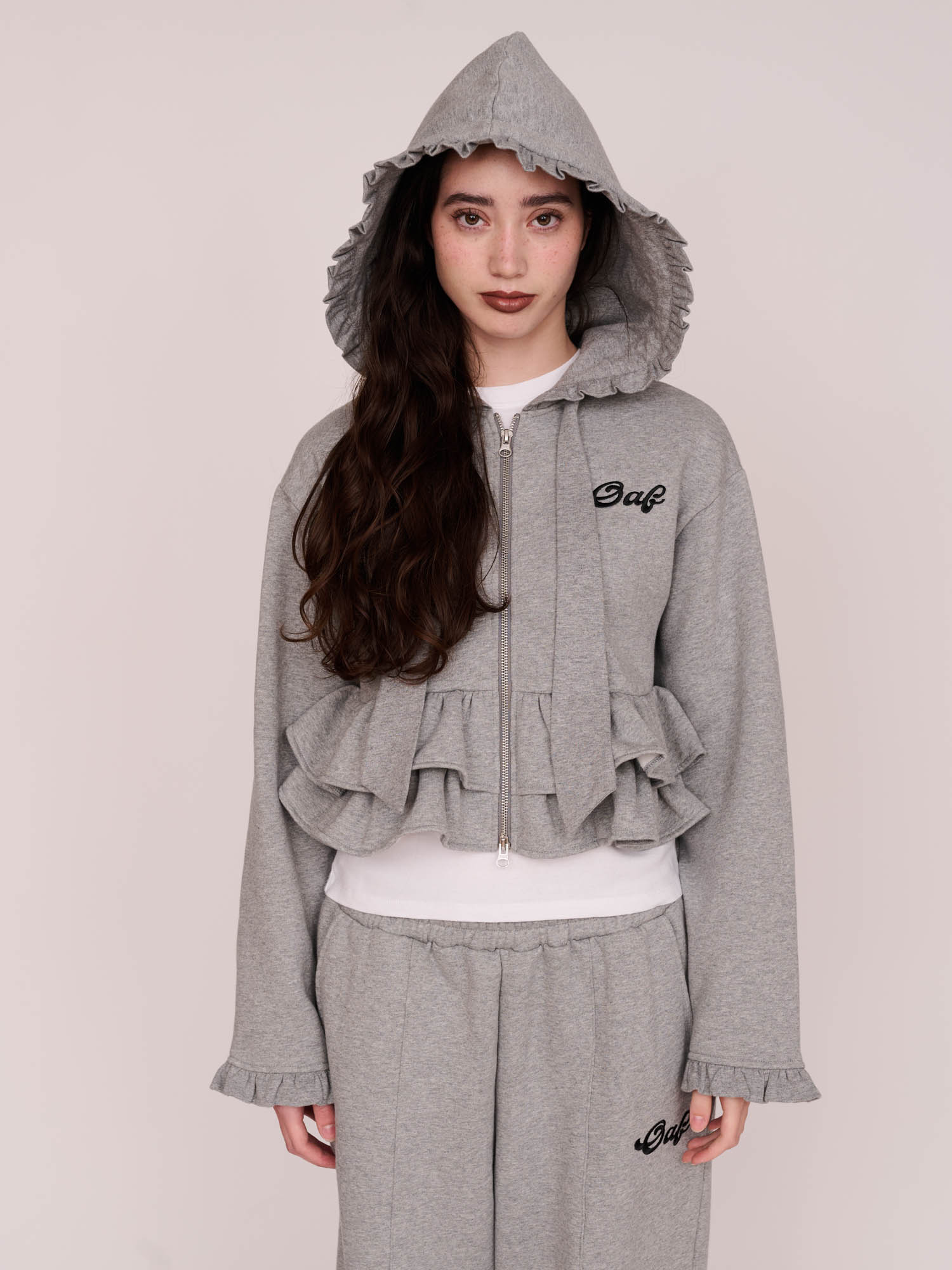 Frill Zip Through Hoodie - Image 3