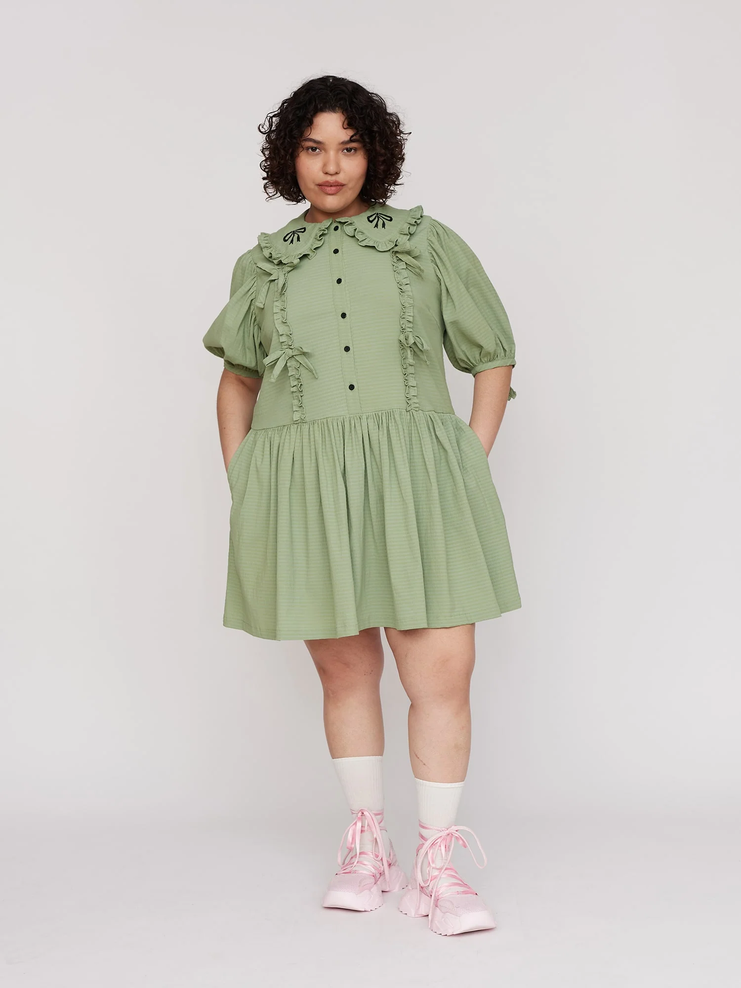 Frilly Smock Mini Dress - Image 5