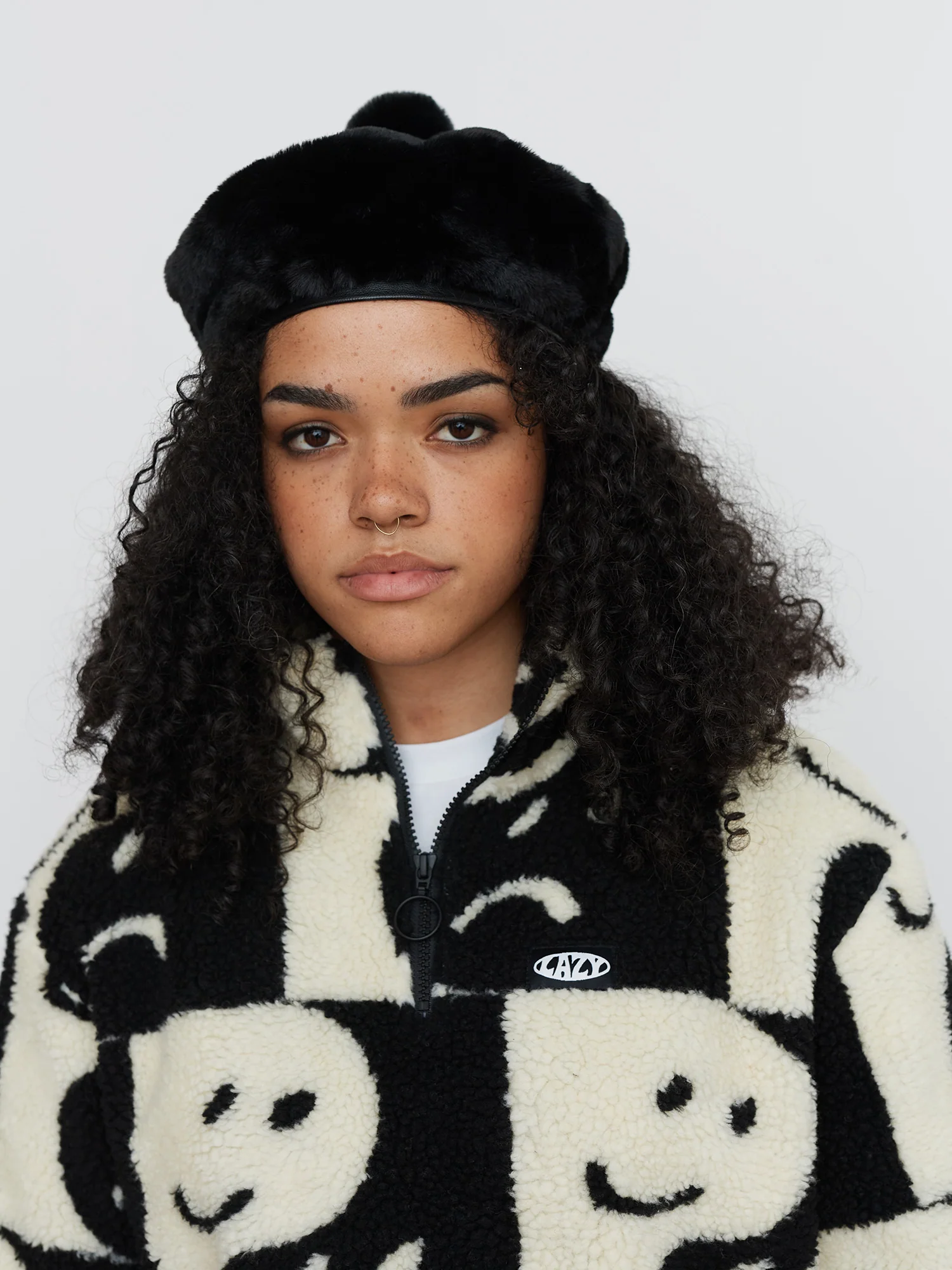 Furry Bobble Beret - Image 3