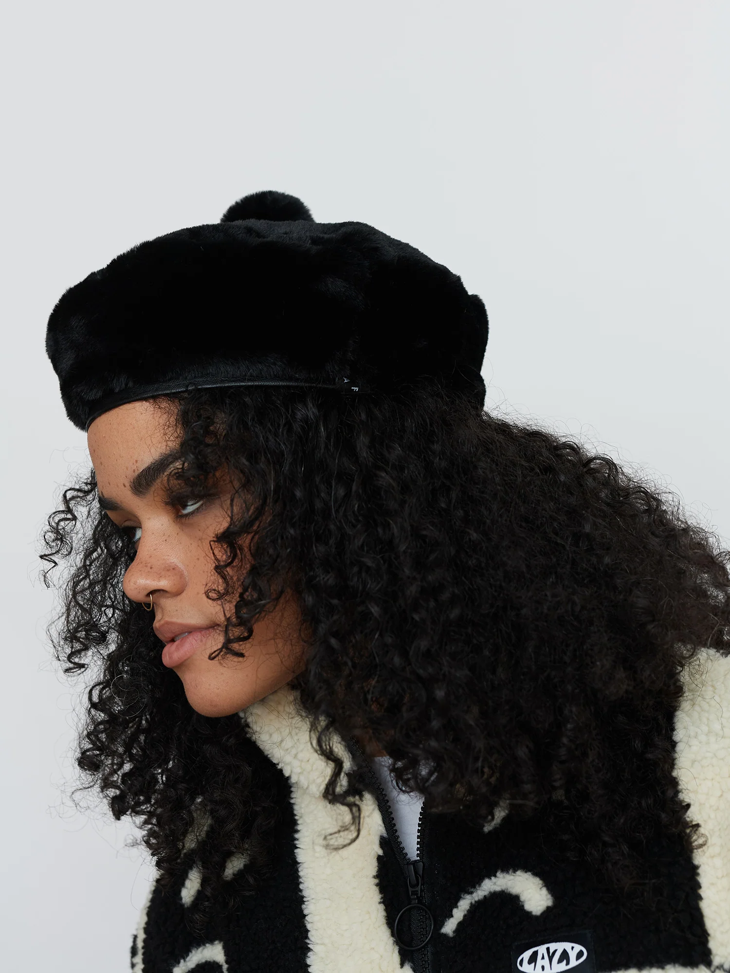 Furry Bobble Beret - Image 6