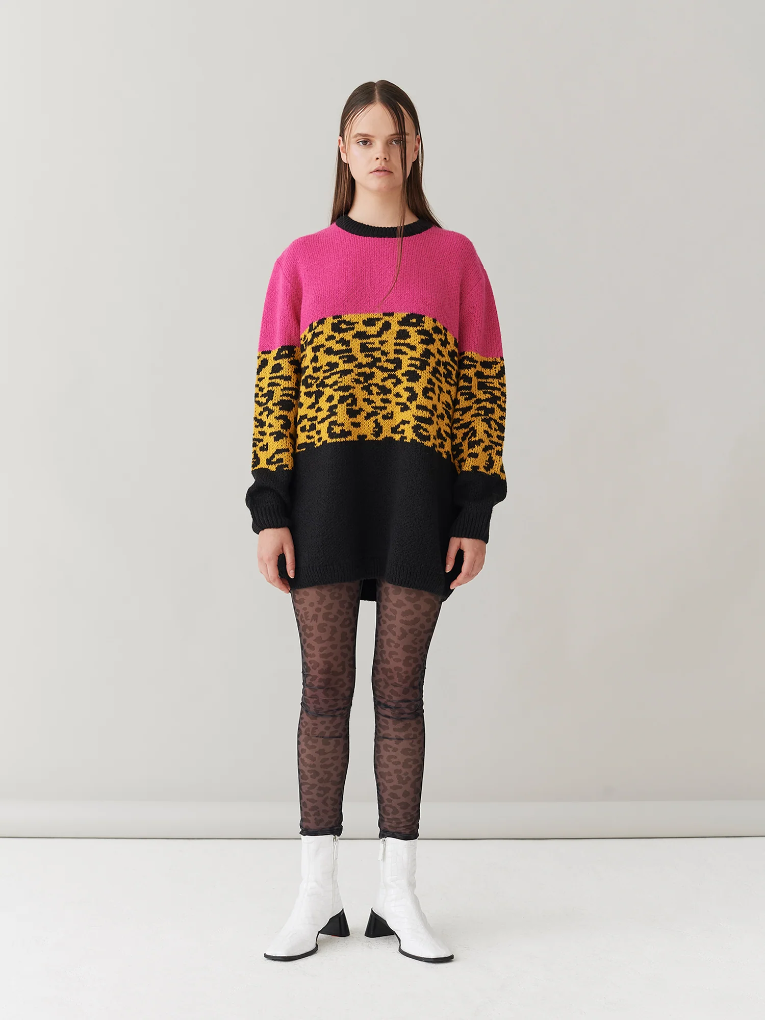G.E.M. Colour Block Leopard Jumper - Image 2