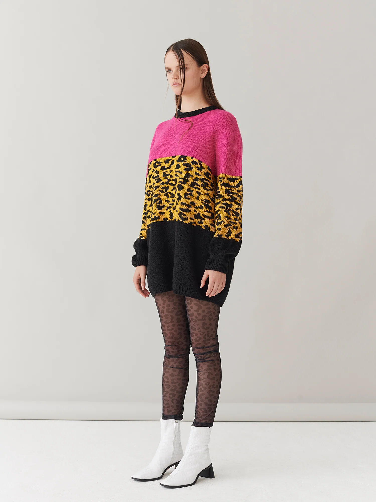 G.E.M. Colour Block Leopard Jumper - Image 3