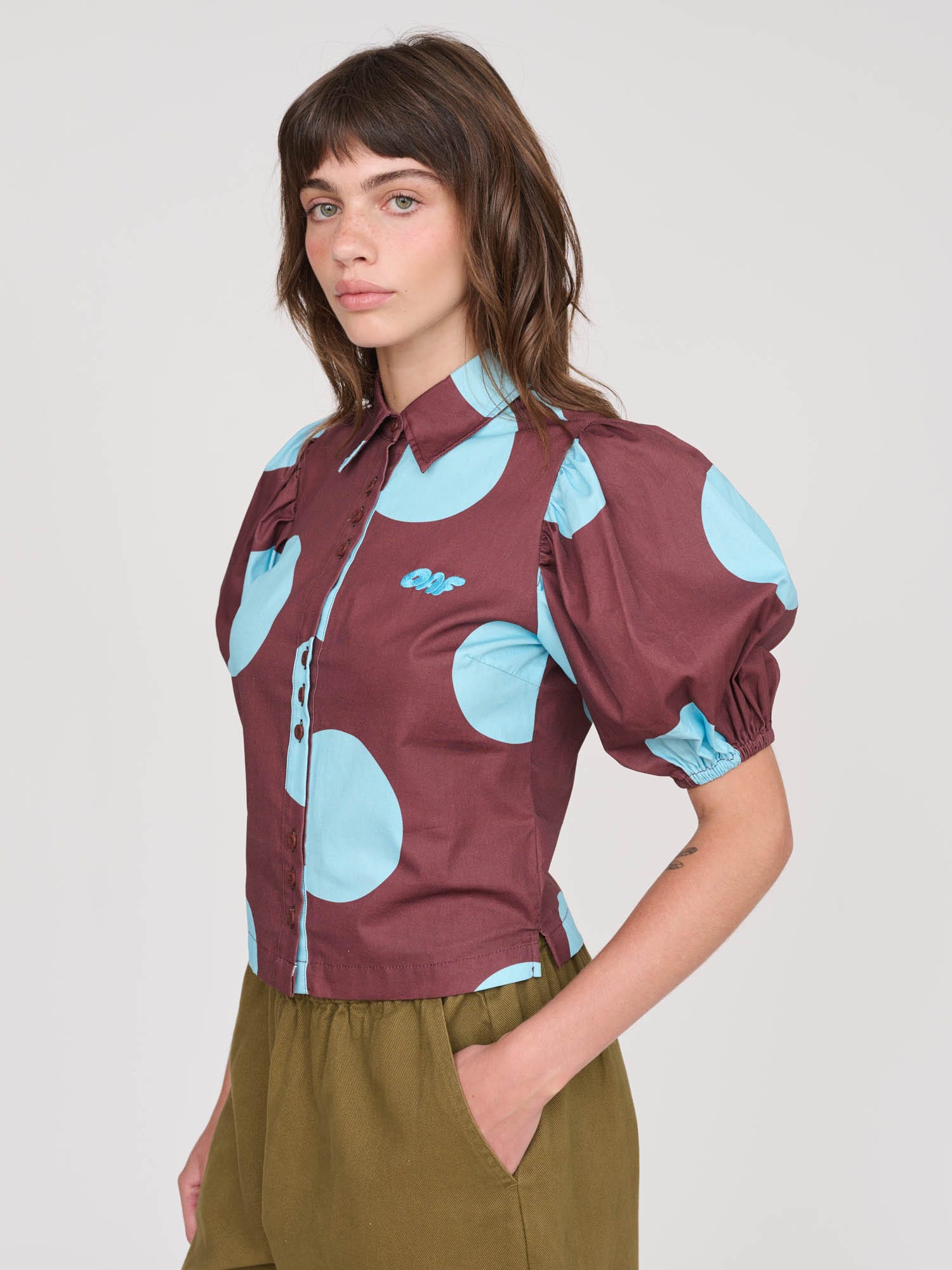 Giant Polka Dot Fitted Shirt - Image 7