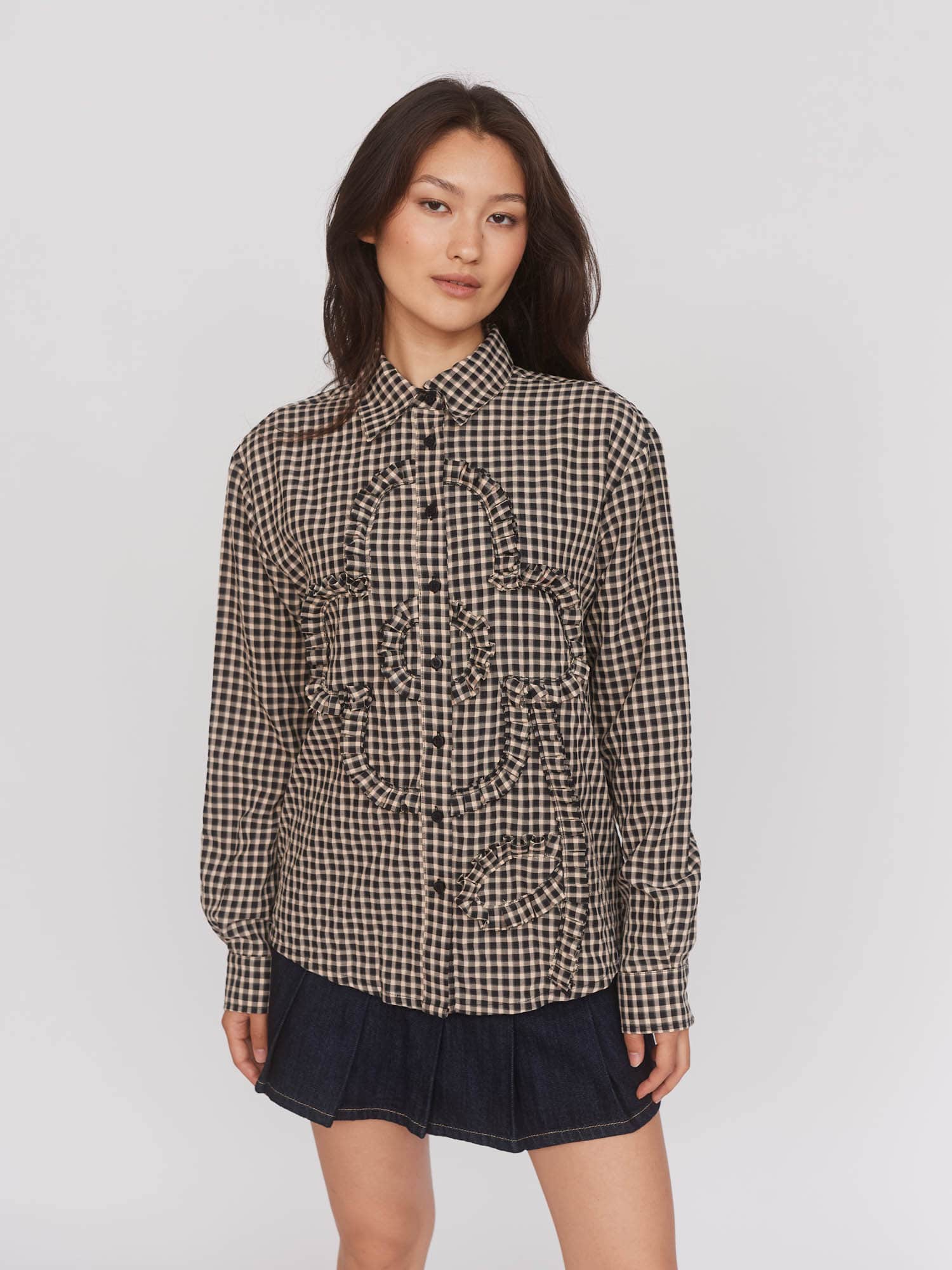 Gingham Big Flower Shirt - Image 2