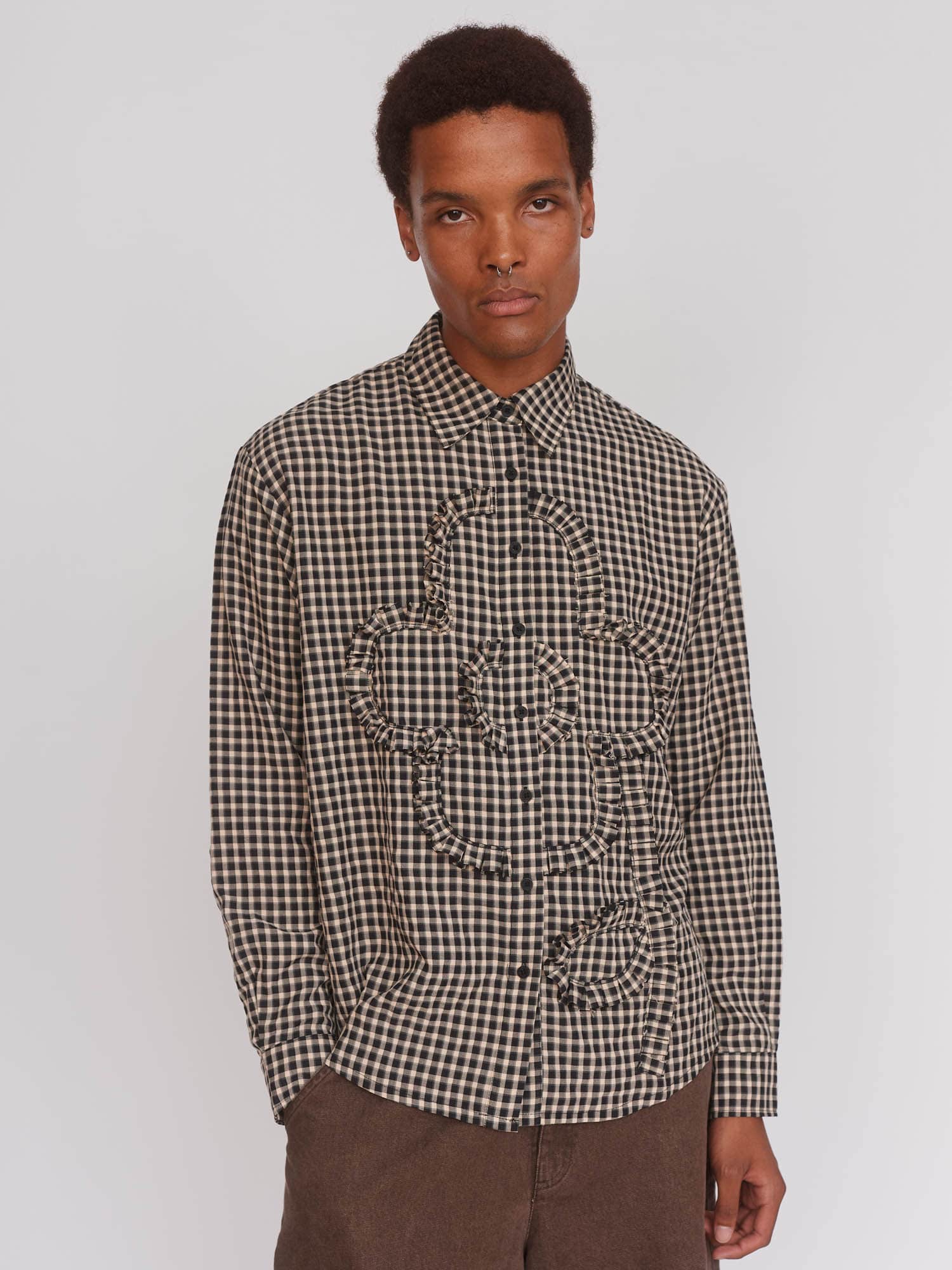 Gingham Big Flower Shirt - Image 3