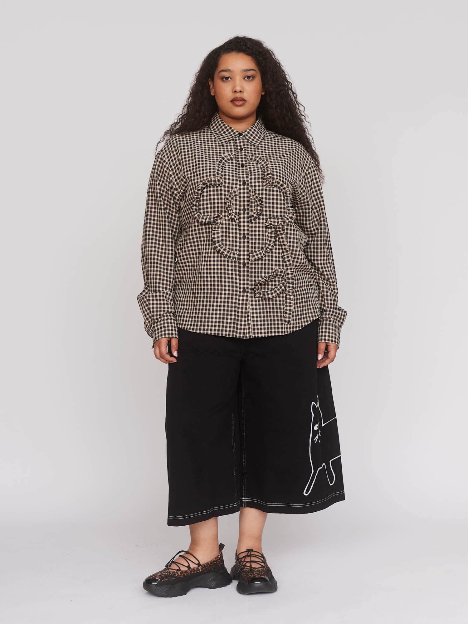 Gingham Big Flower Shirt - Image 5
