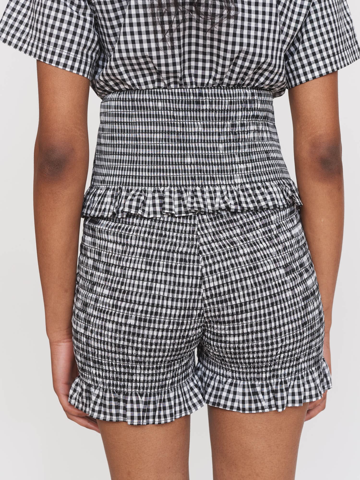 Gingham Shirred Shorts - Image 8