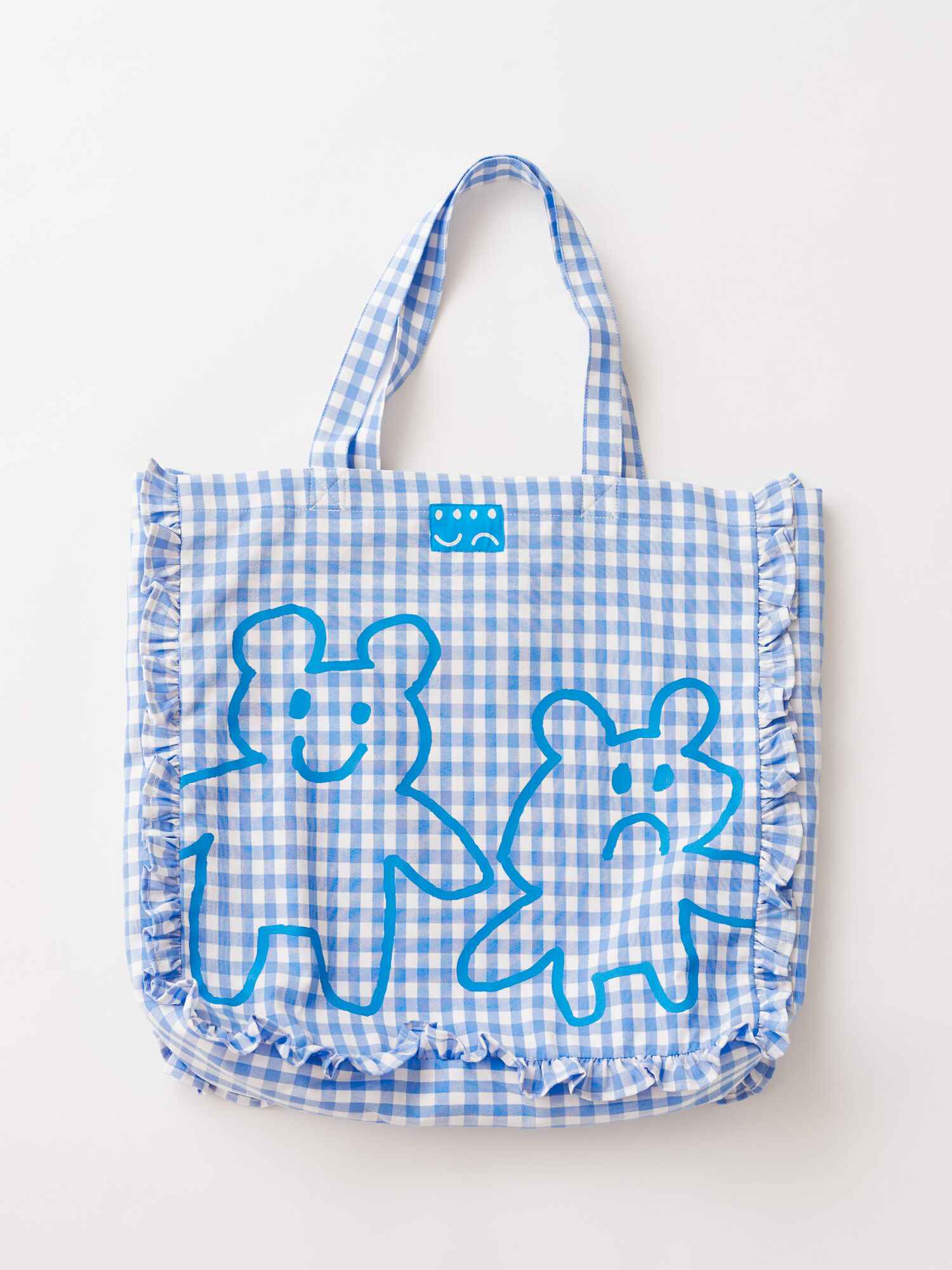 Grin and Bear it Gingham Frill Tote Bag - Image 2