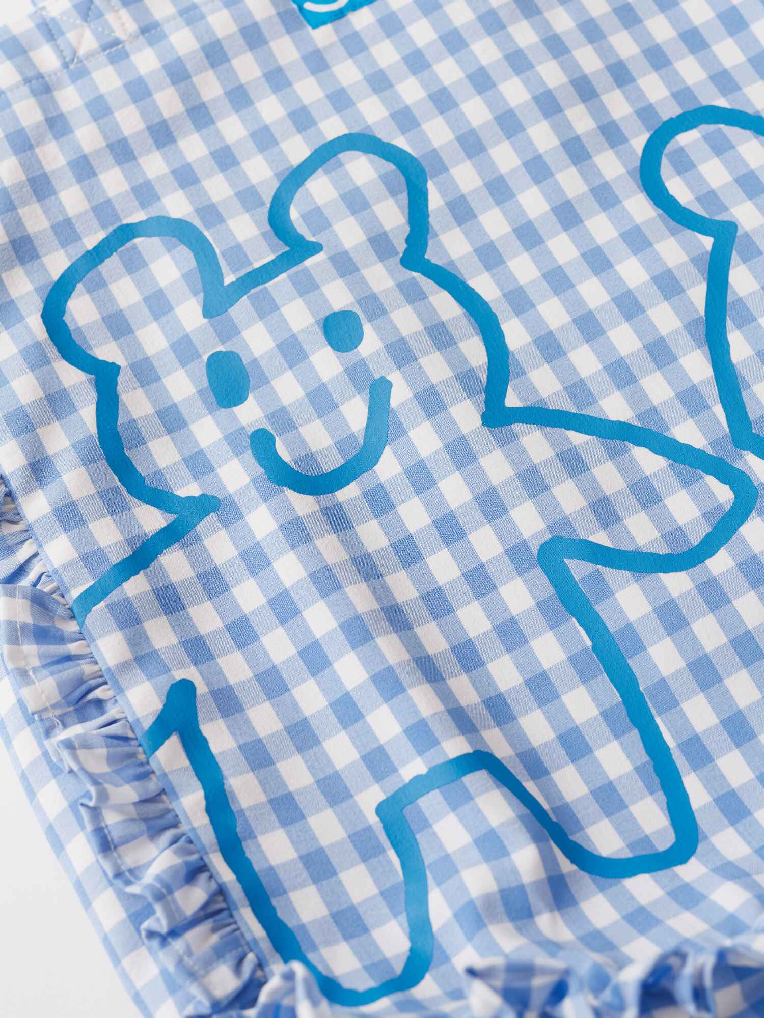 Grin and Bear it Gingham Frill Tote Bag - Image 6
