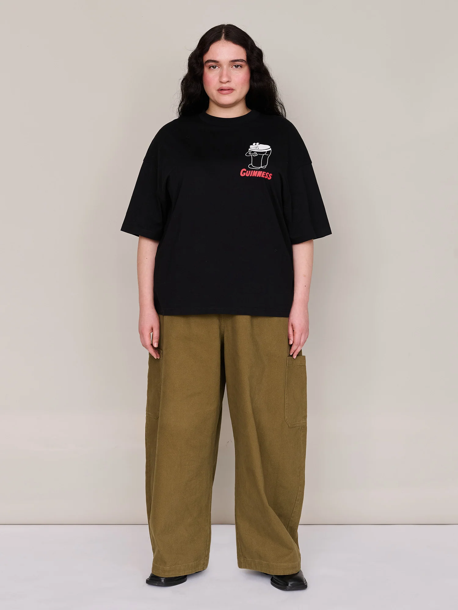 Guinness x Lazy Oaf Black Cheeky Pints T-Shirt - Image 5