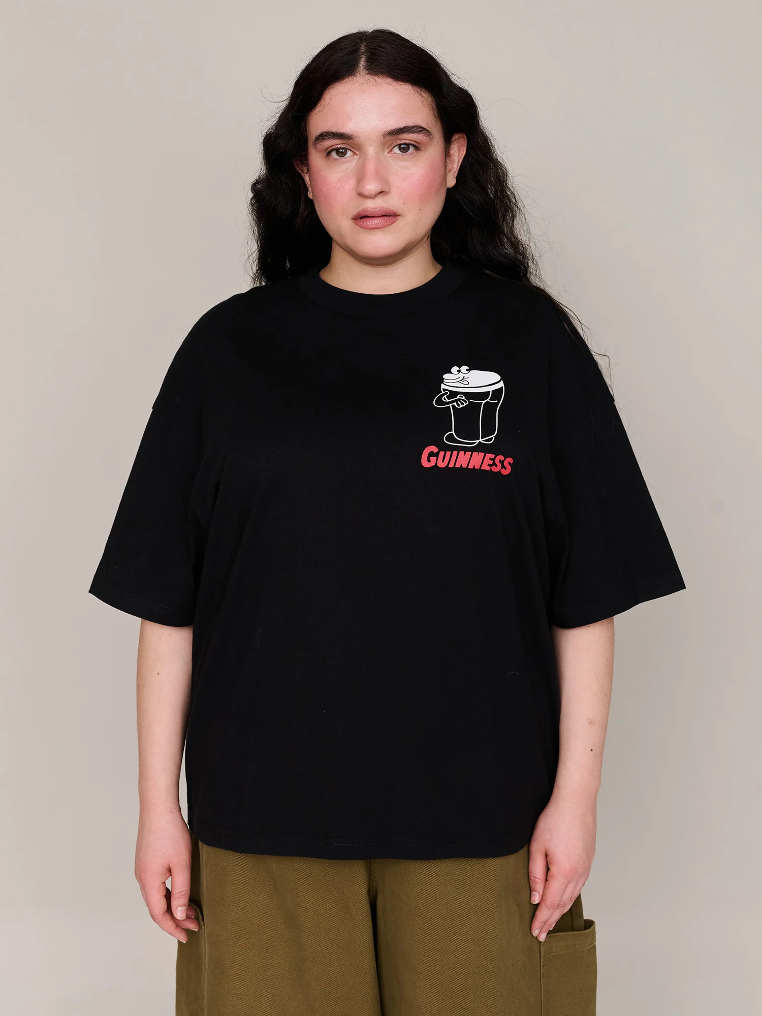 Guinness x Lazy Oaf Black Cheeky Pints T-Shirt - Image 8