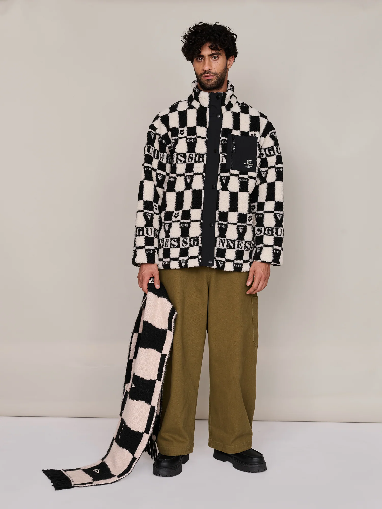 Guinness x Lazy Oaf Checkered Pints Fleece - Image 3