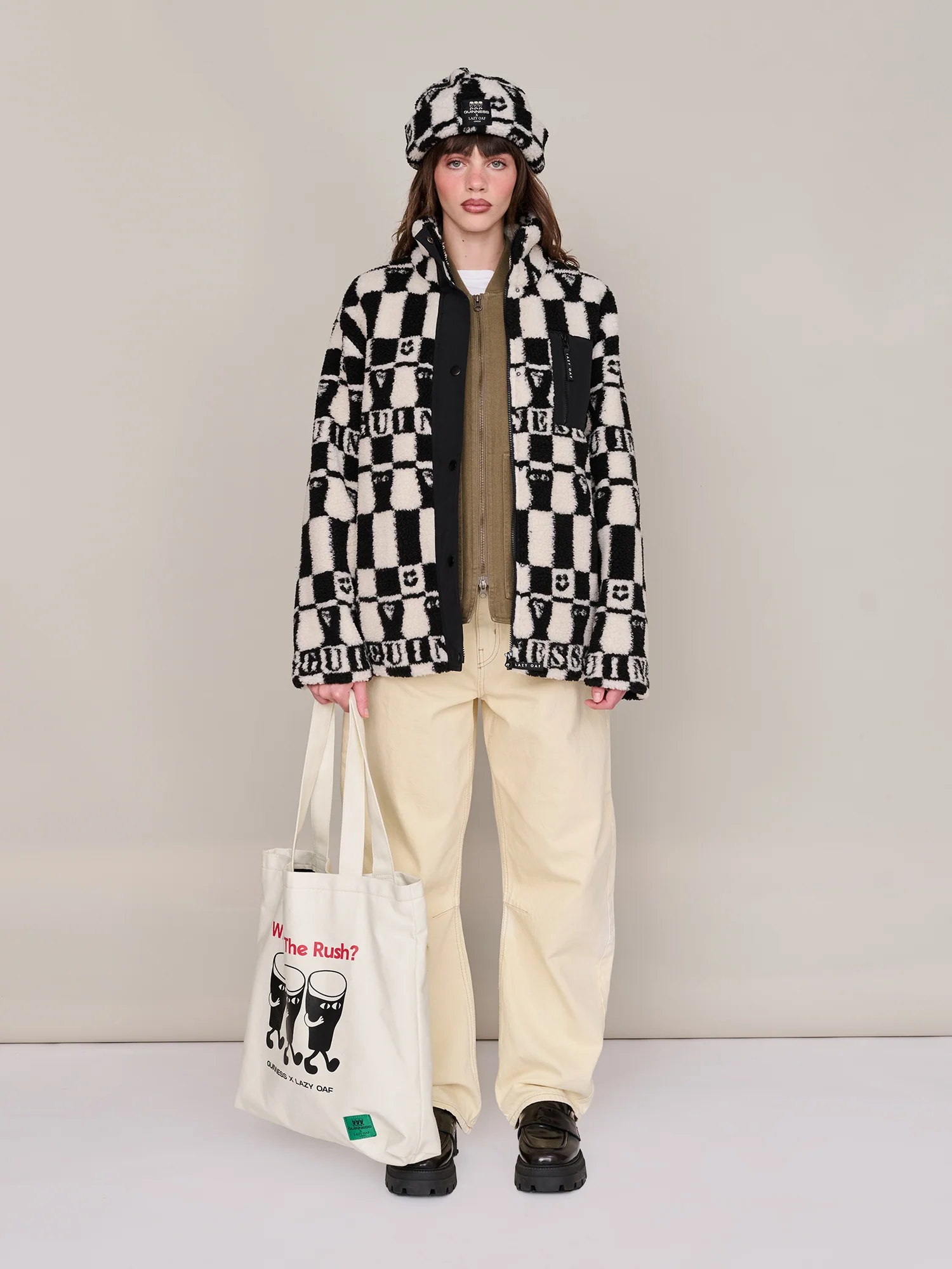 Guinness x Lazy Oaf Checkered Pints Fleece - Image 7