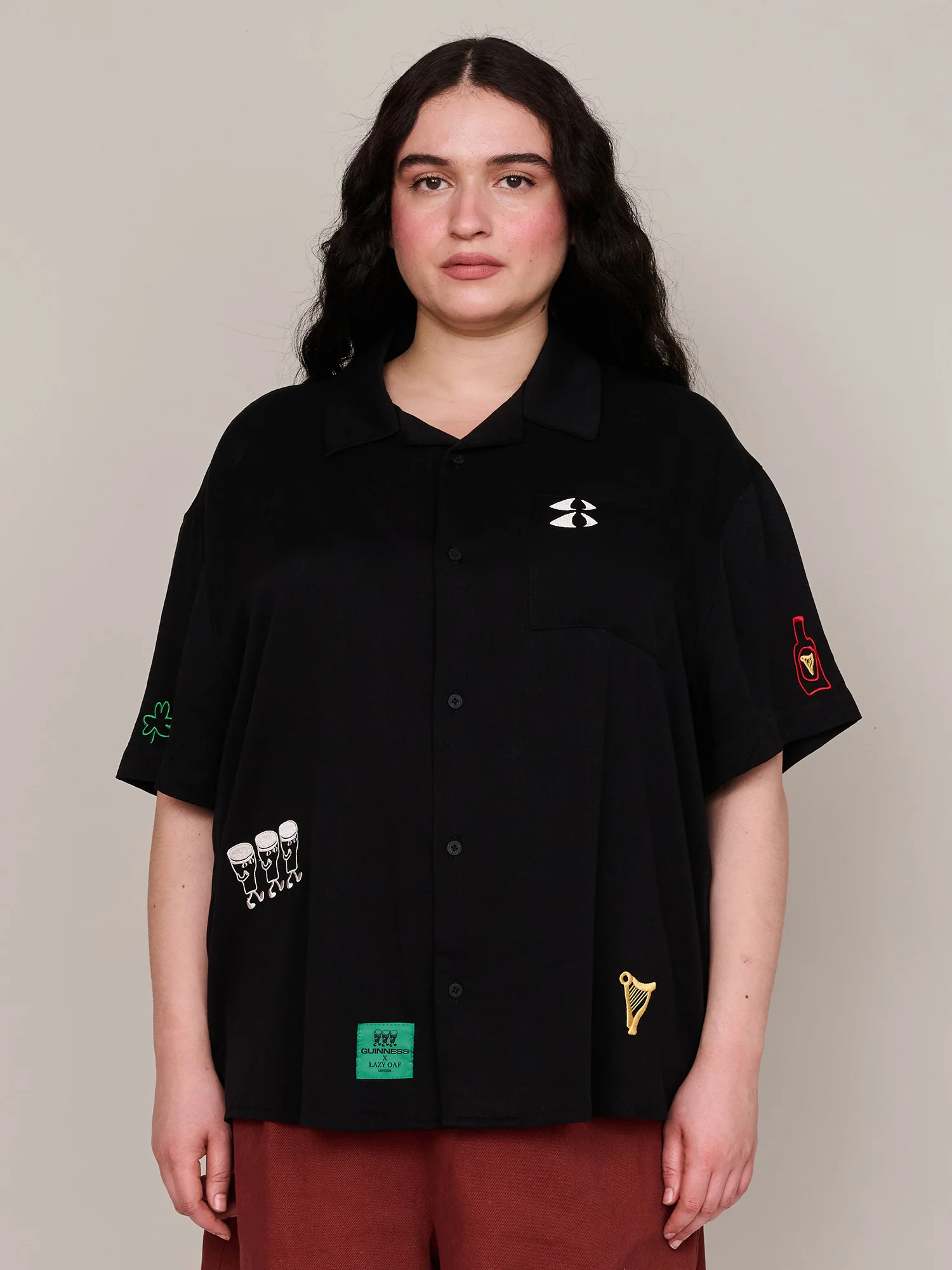 Guinness x Lazy Oaf Embroidered Rush Pints Shirt - Image 7
