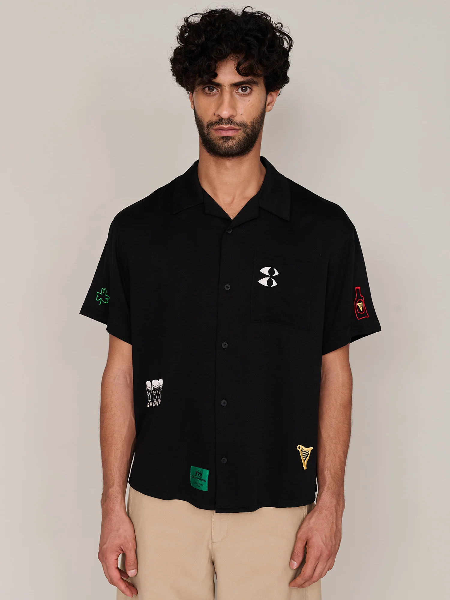 Guinness x Lazy Oaf Embroidered Rush Pints Shirt - Image 8