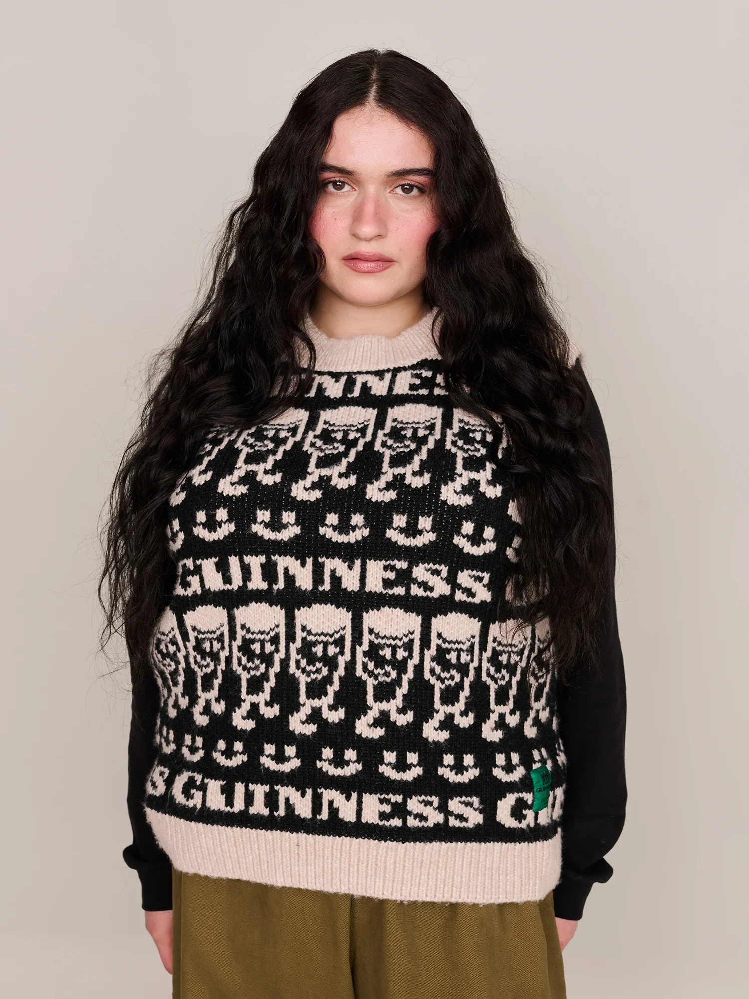 Guinness X Lazy Oaf Emotions Knitted Vest - Image 3