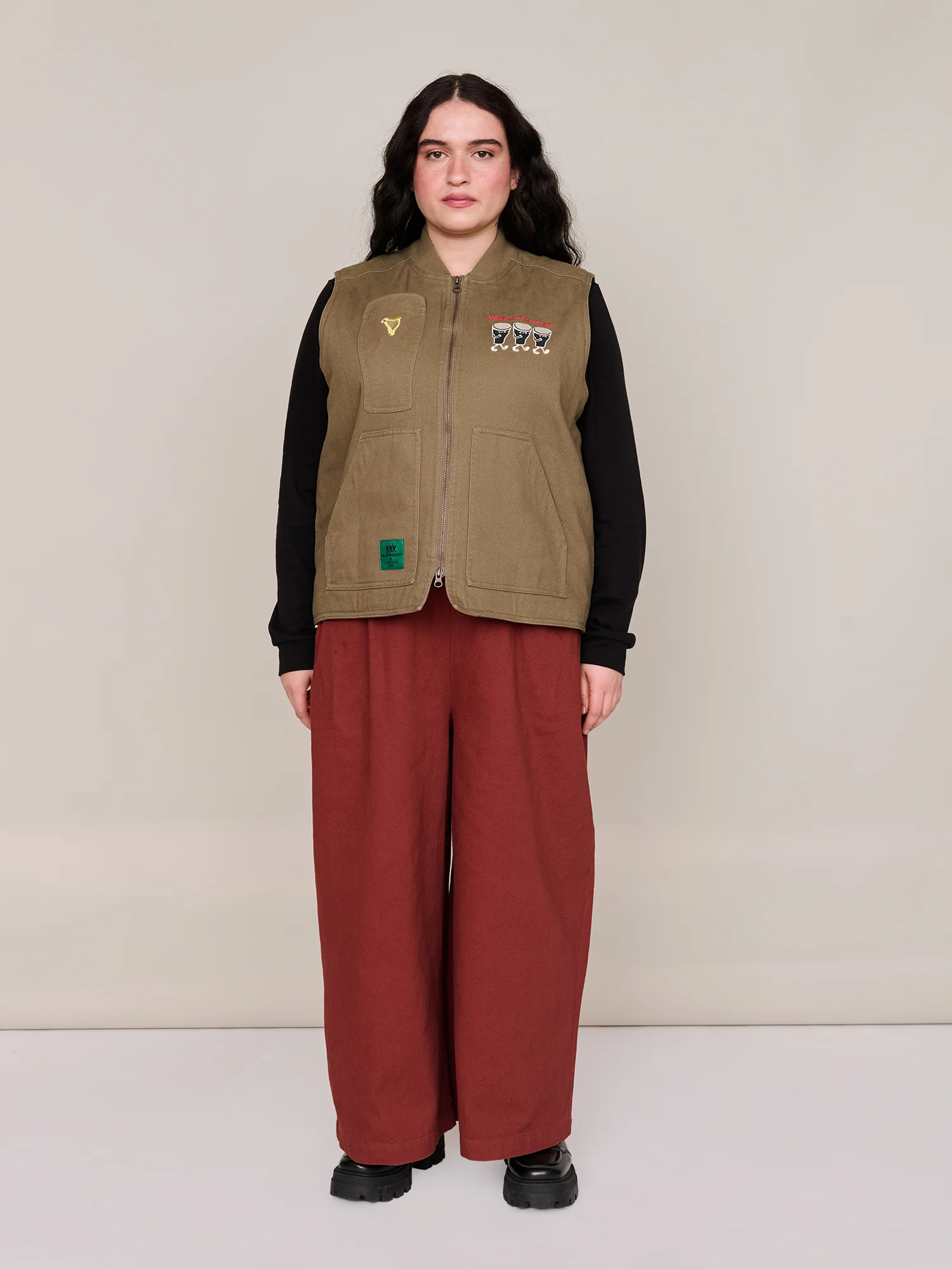 Guinness x Lazy Oaf Pint Pocket Gilet - Image 3