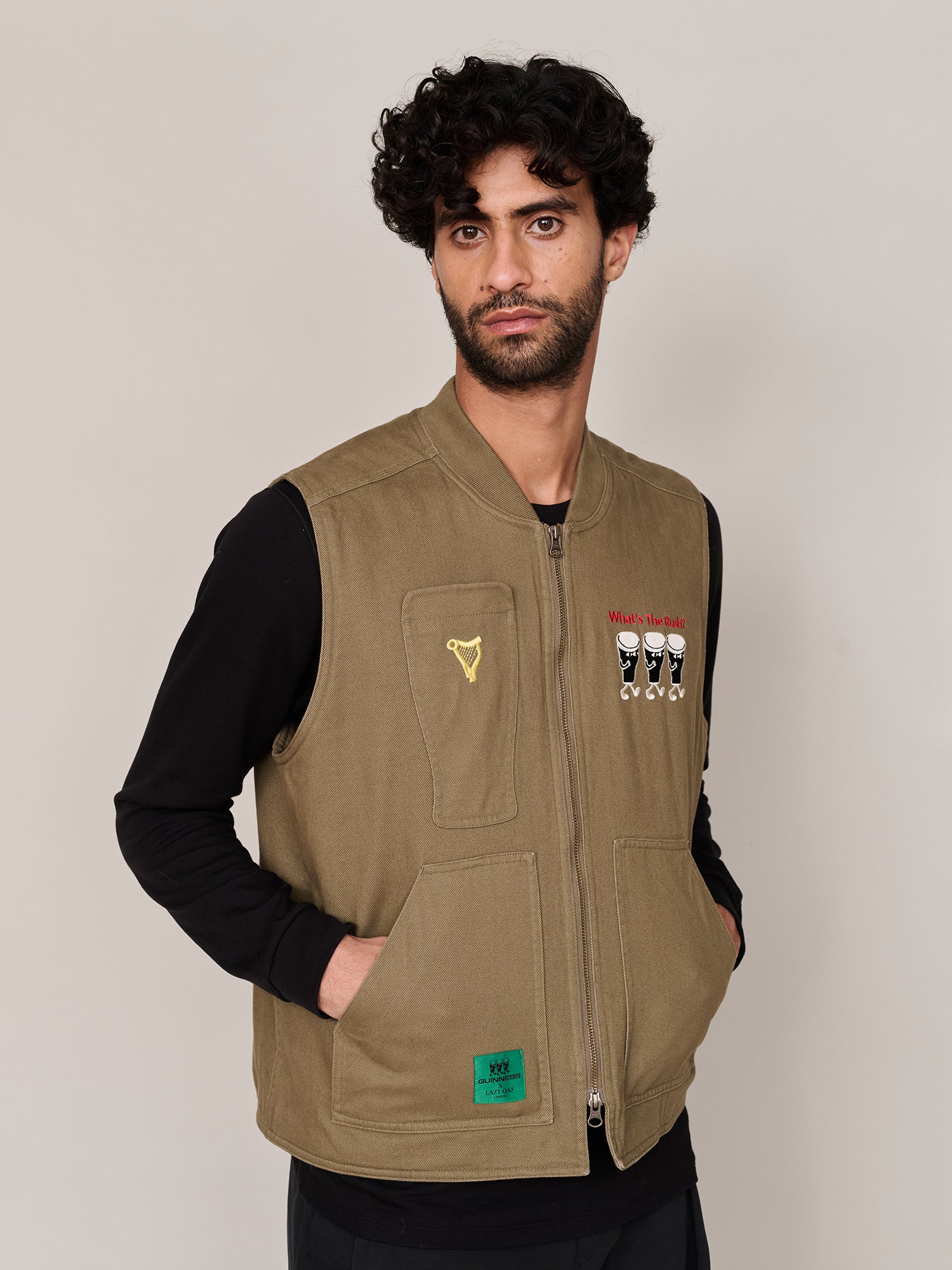 Guinness x Lazy Oaf Pint Pocket Gilet - Image 5