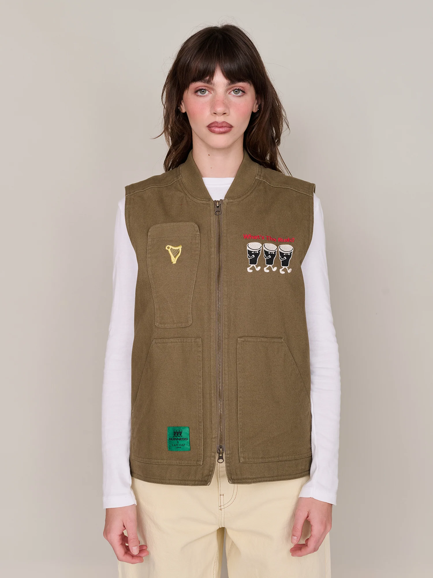 Guinness x Lazy Oaf Pint Pocket Gilet - Image 7