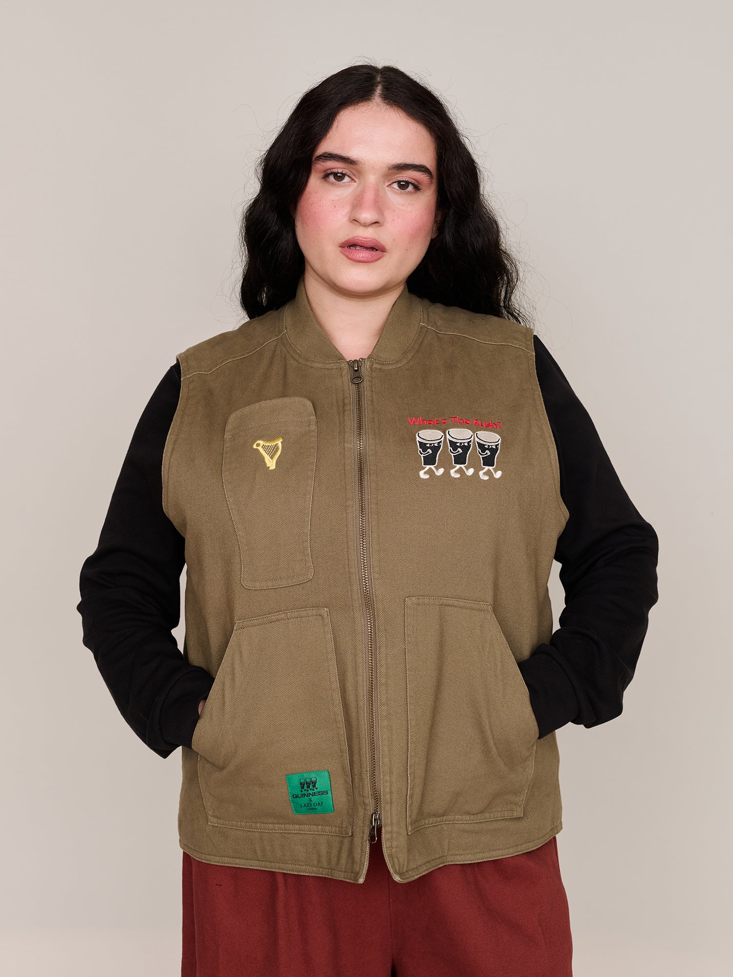 Guinness x Lazy Oaf Pint Pocket Gilet - Image 8