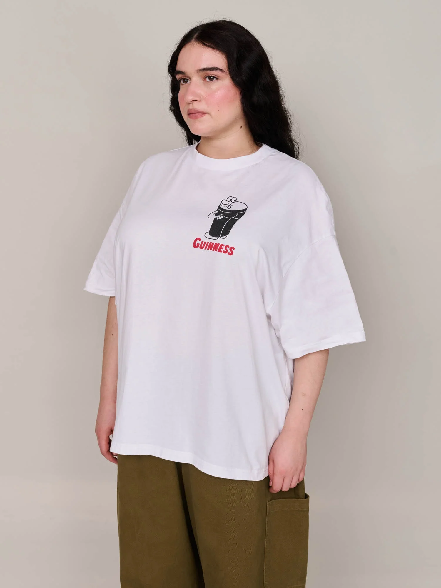 Guinness x Lazy Oaf White Cheeky Pints T-shirt - Image 3