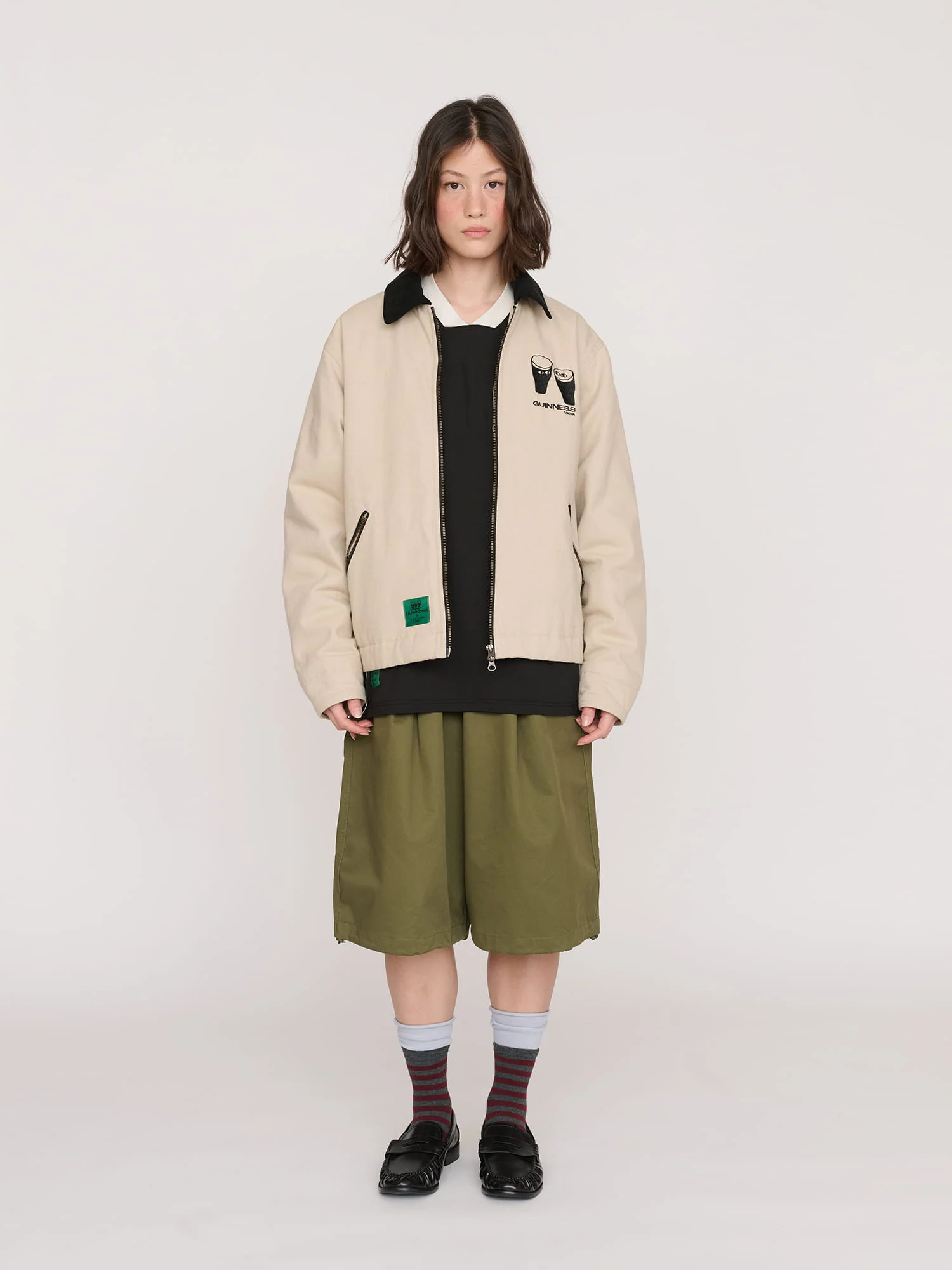 Guinness x Lazy Oaf Zip Twill Jacket - Image 3