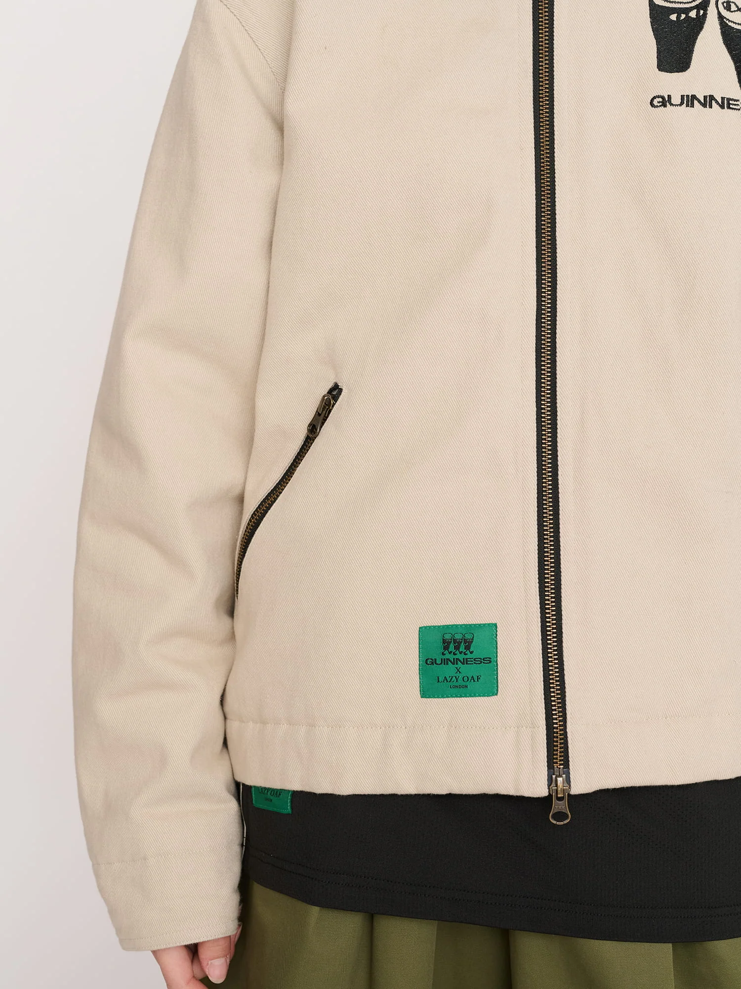 Guinness x Lazy Oaf Zip Twill Jacket - Image 5