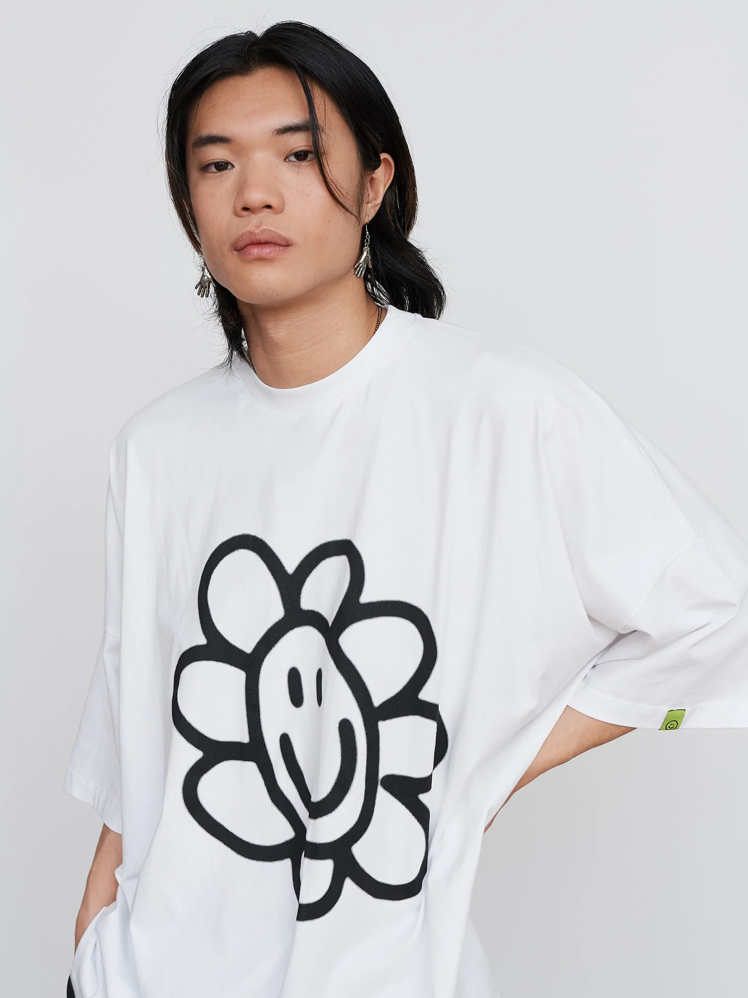 Happy Flower Big Square T-Shirt - Image 7