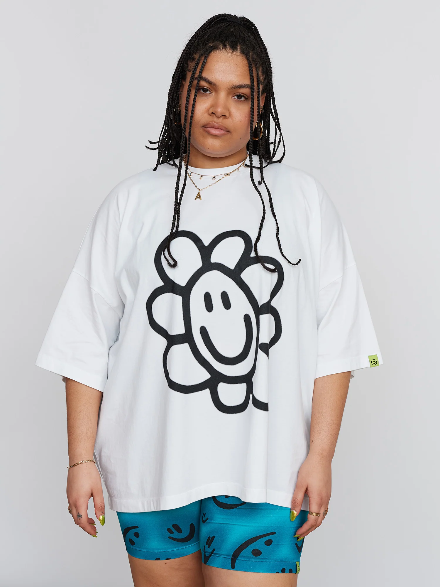Happy Flower Big Square T-Shirt - Image 9