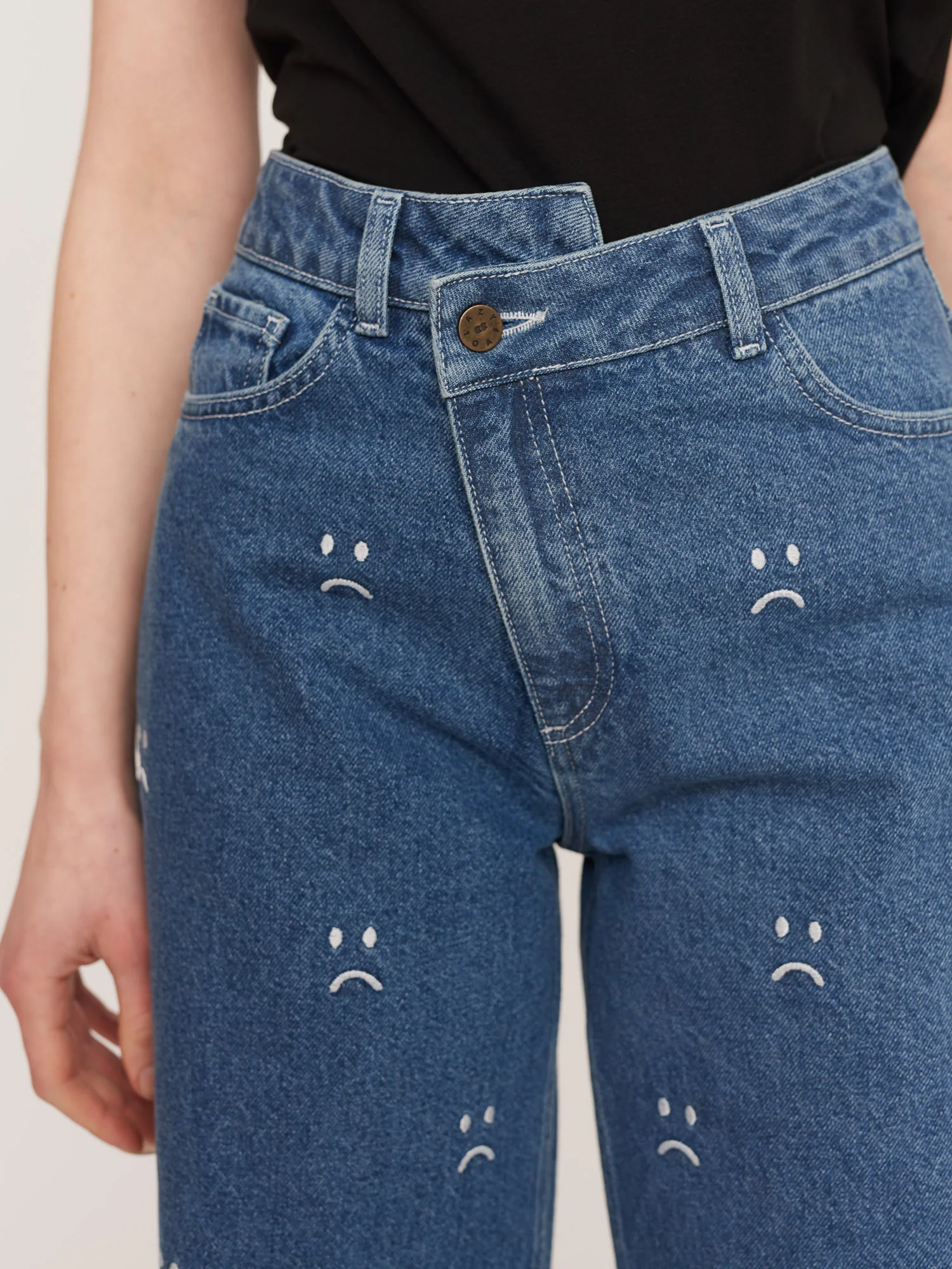 Happy Sad Asymmetric Jeans - Image 2