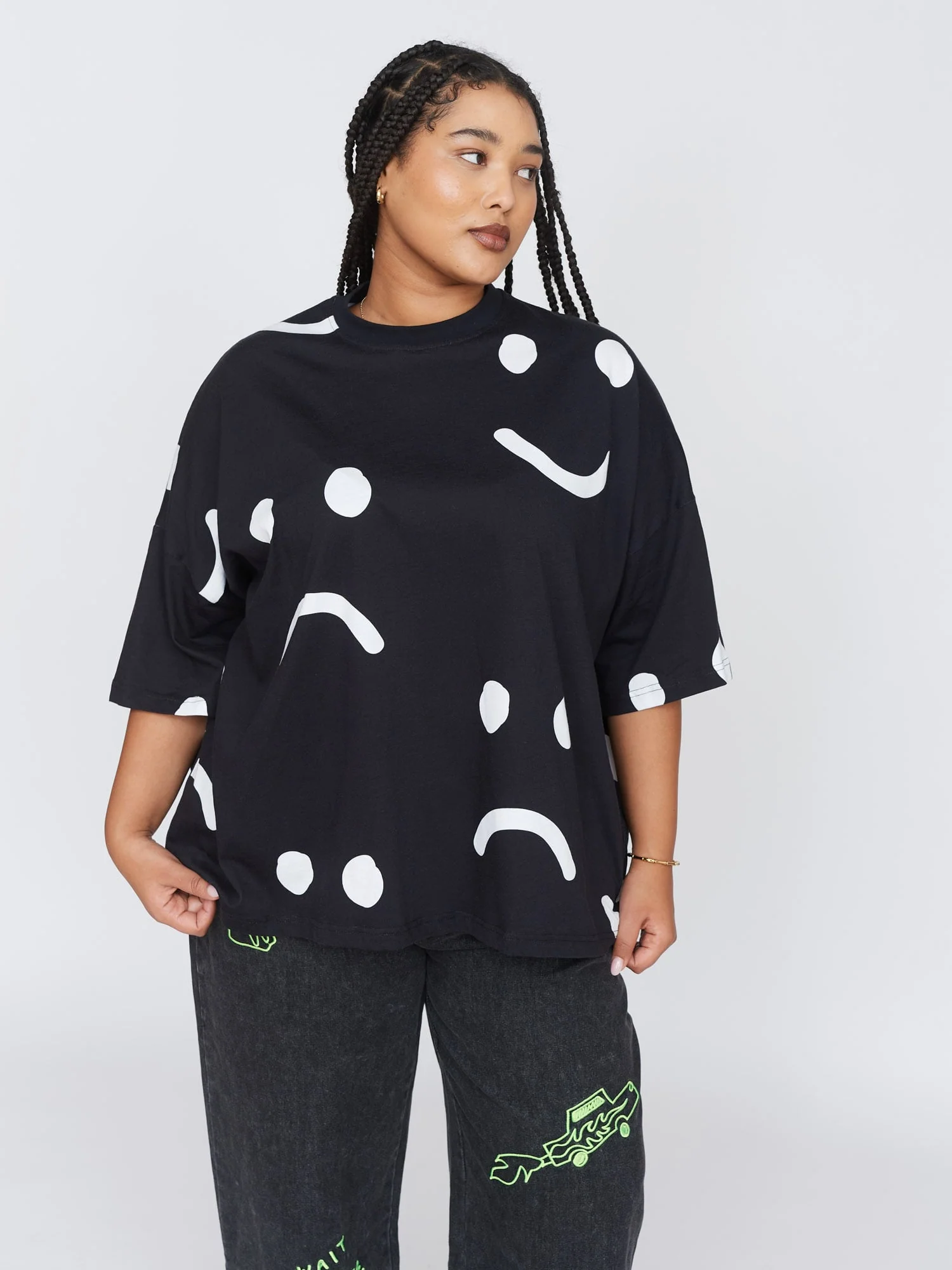 Happy Sad Oversized T-Shirt - Image 4