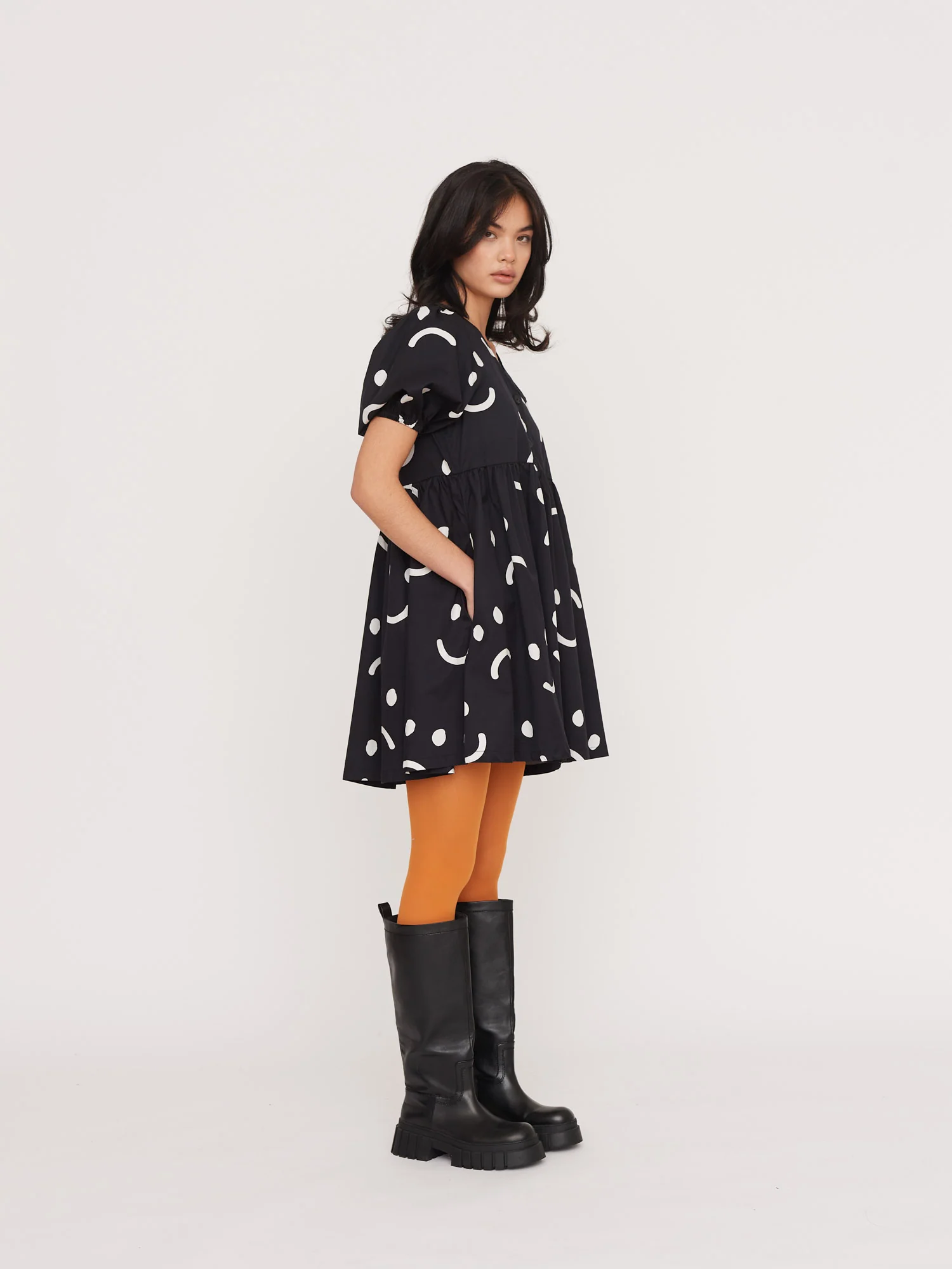 Happy Sad Black Mini Dress - Image 2