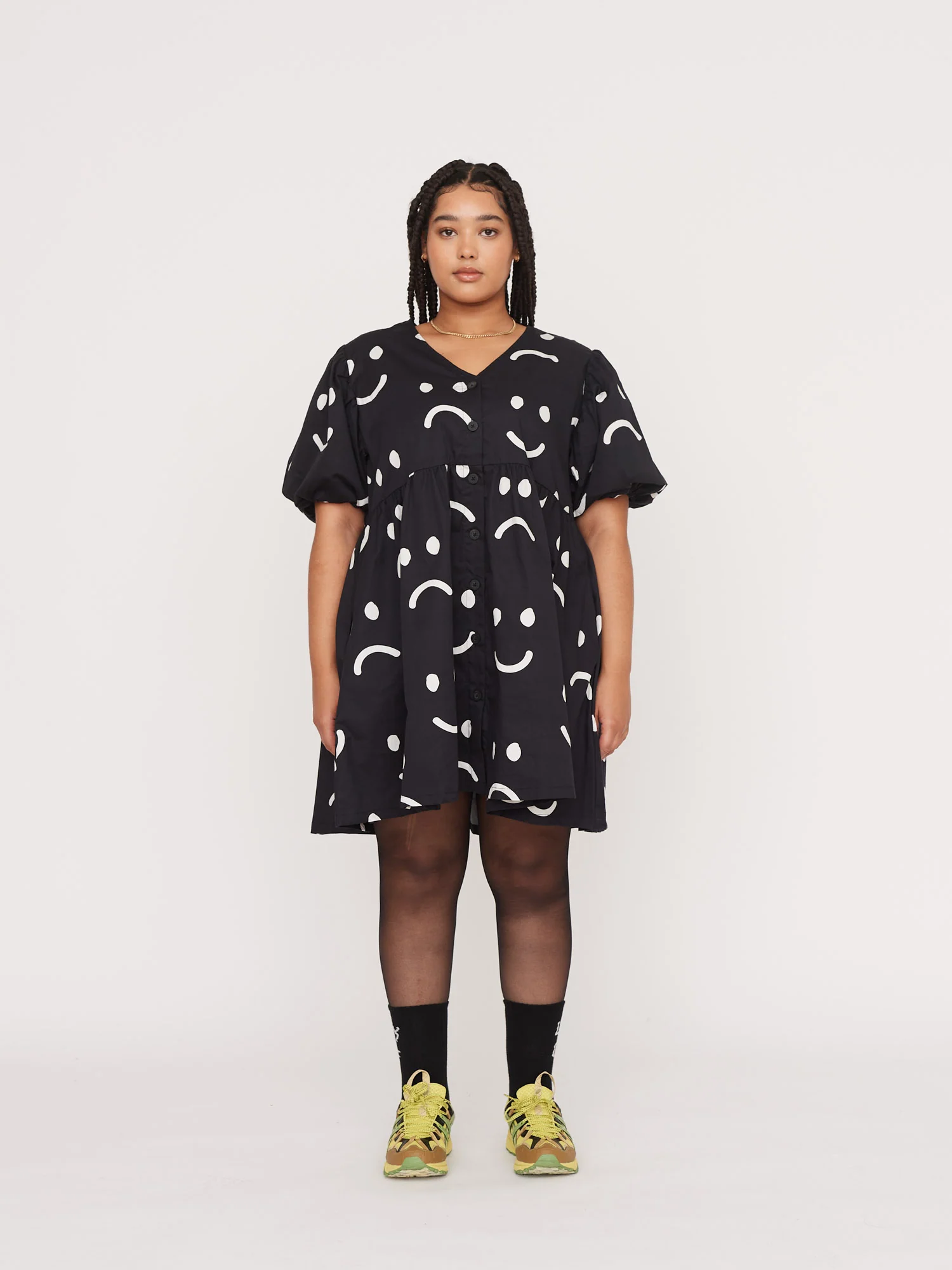 Happy Sad Black Mini Dress - Image 6
