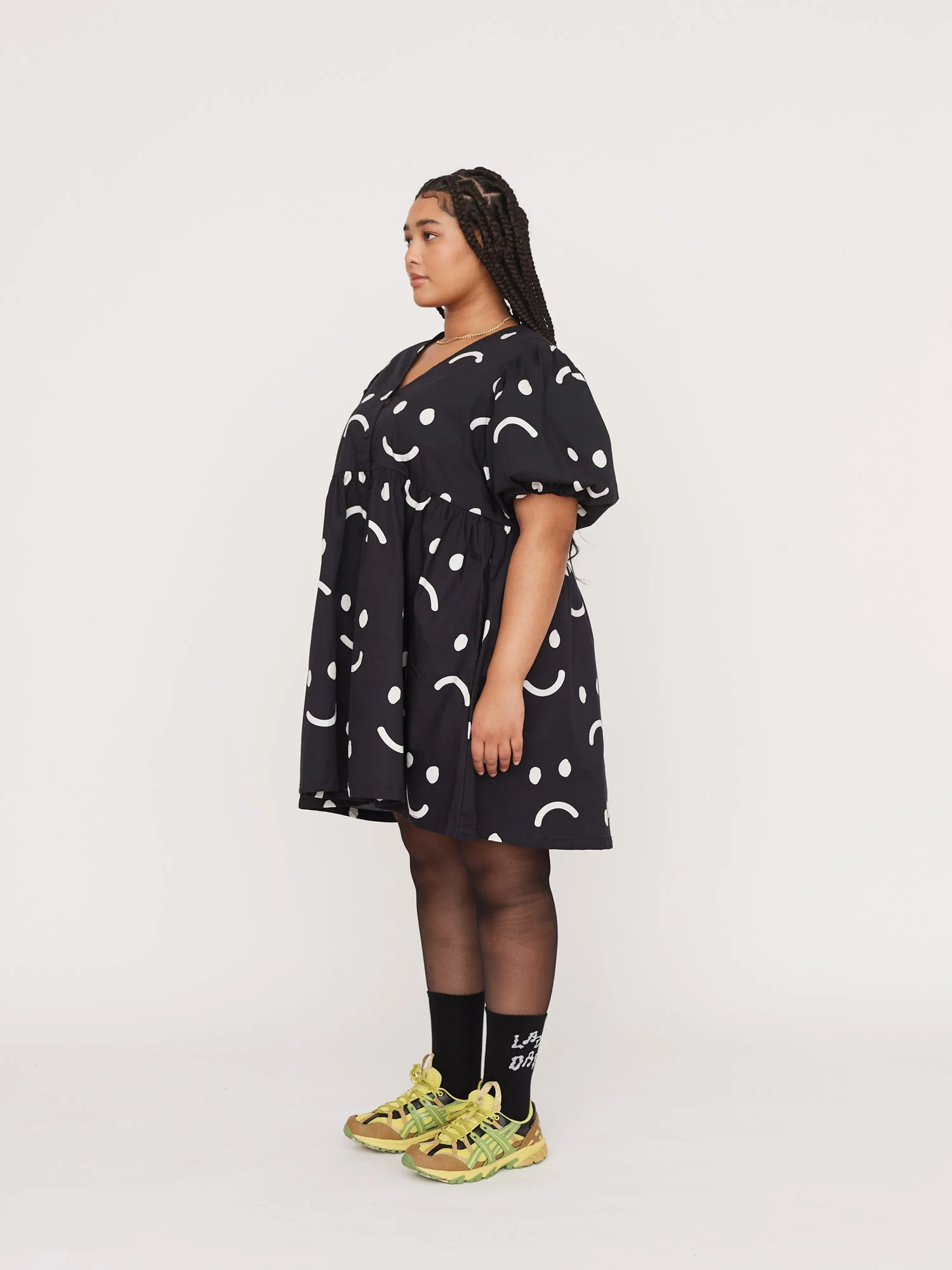 Happy Sad Black Mini Dress - Image 7