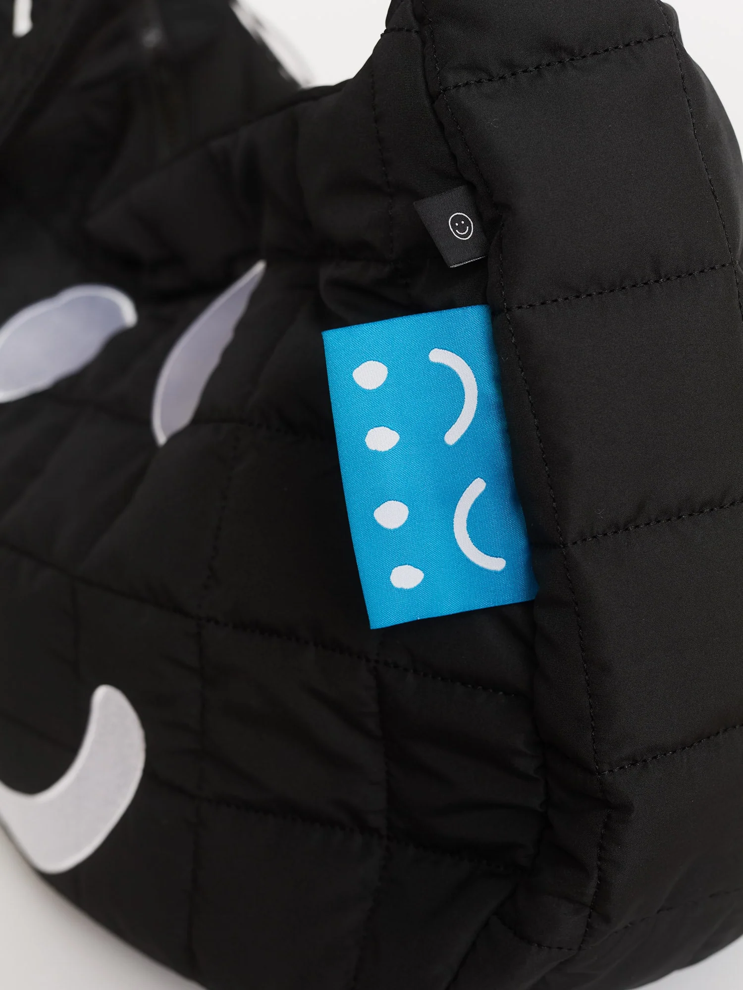 Happy Sad Black Quilted Shoulder Bag - Image 4