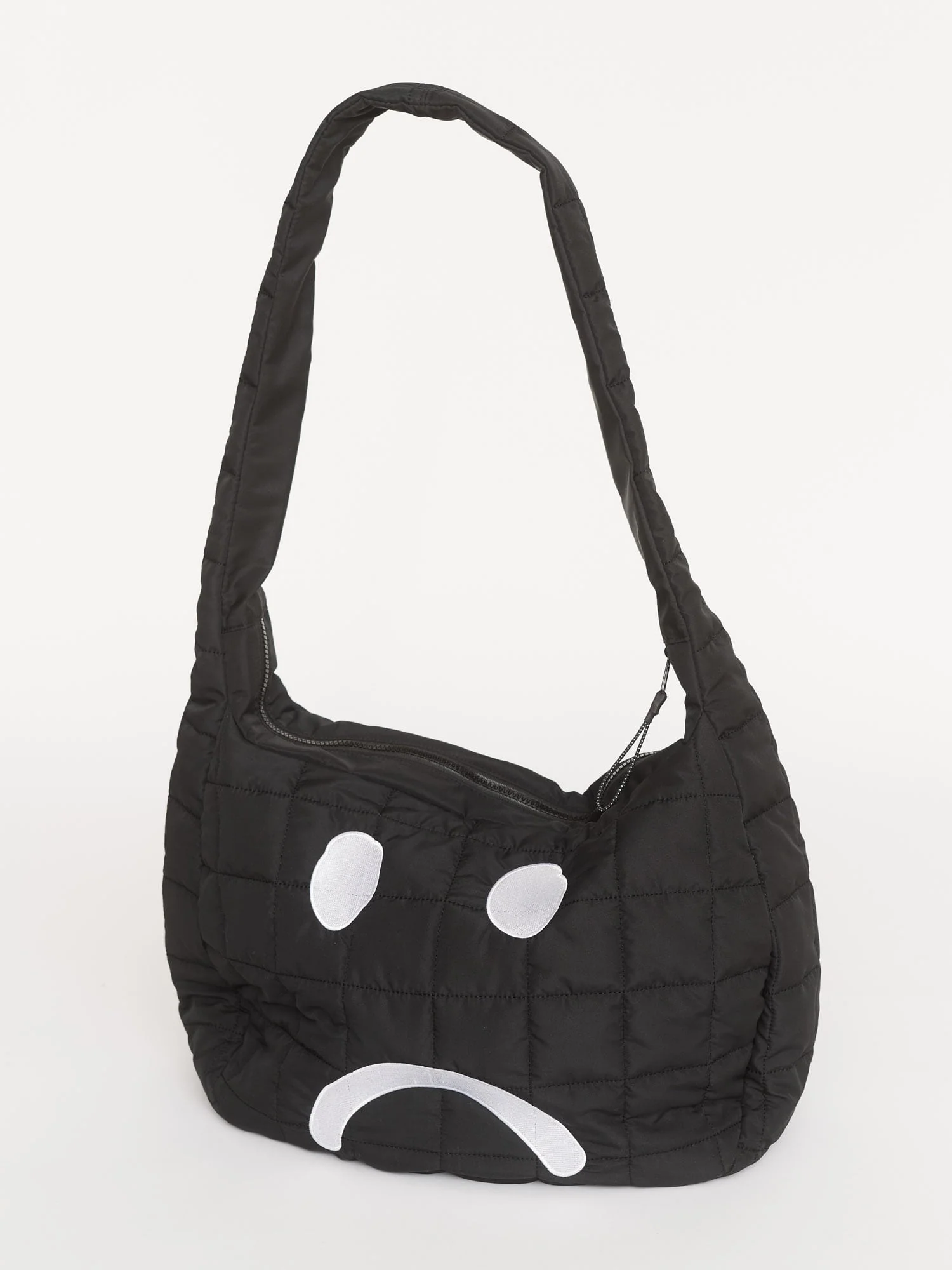 Happy Sad Black Quilted Shoulder Bag - Image 5