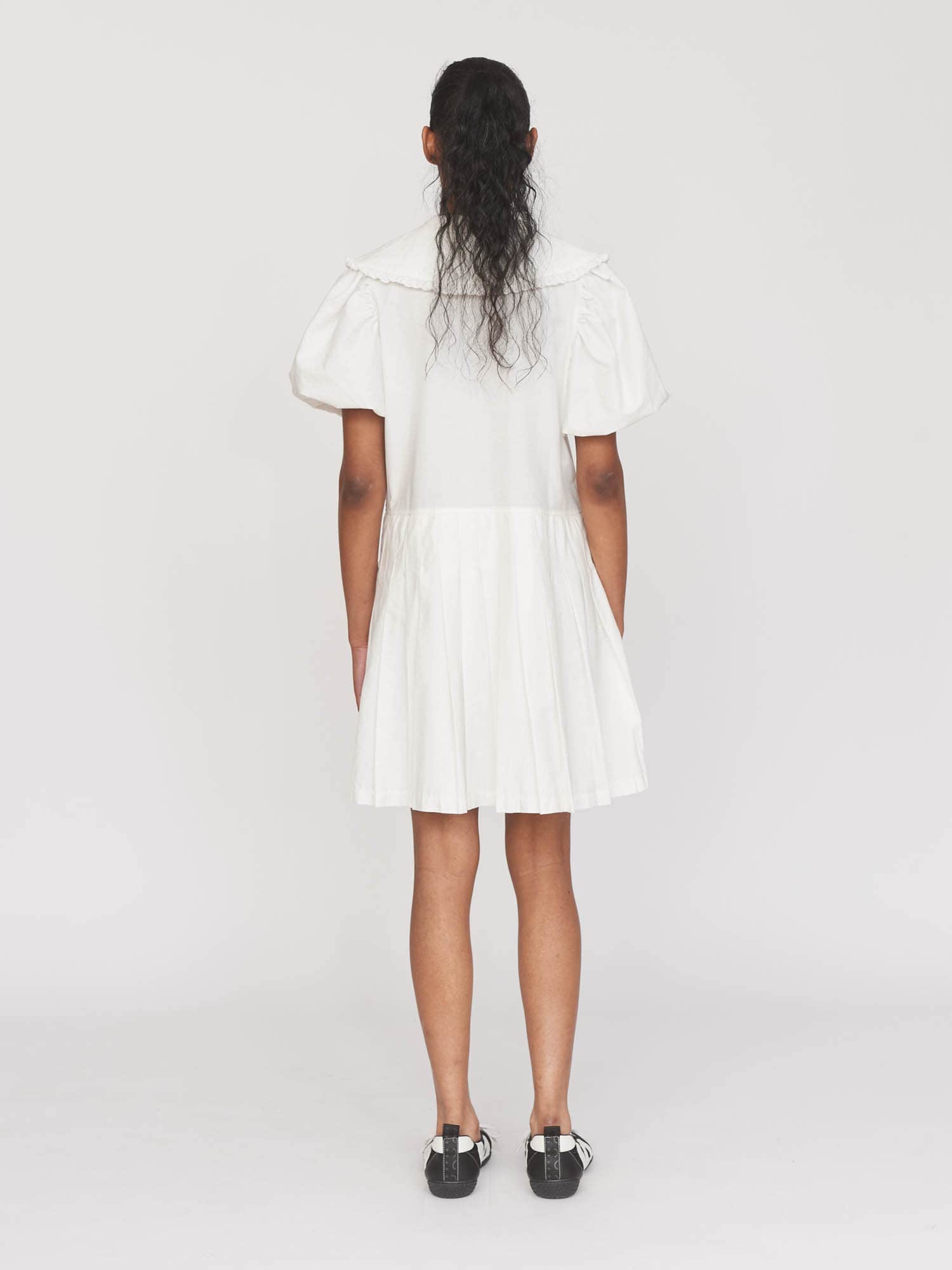 Happy Sad Embroidery Pleated Dress - Image 9