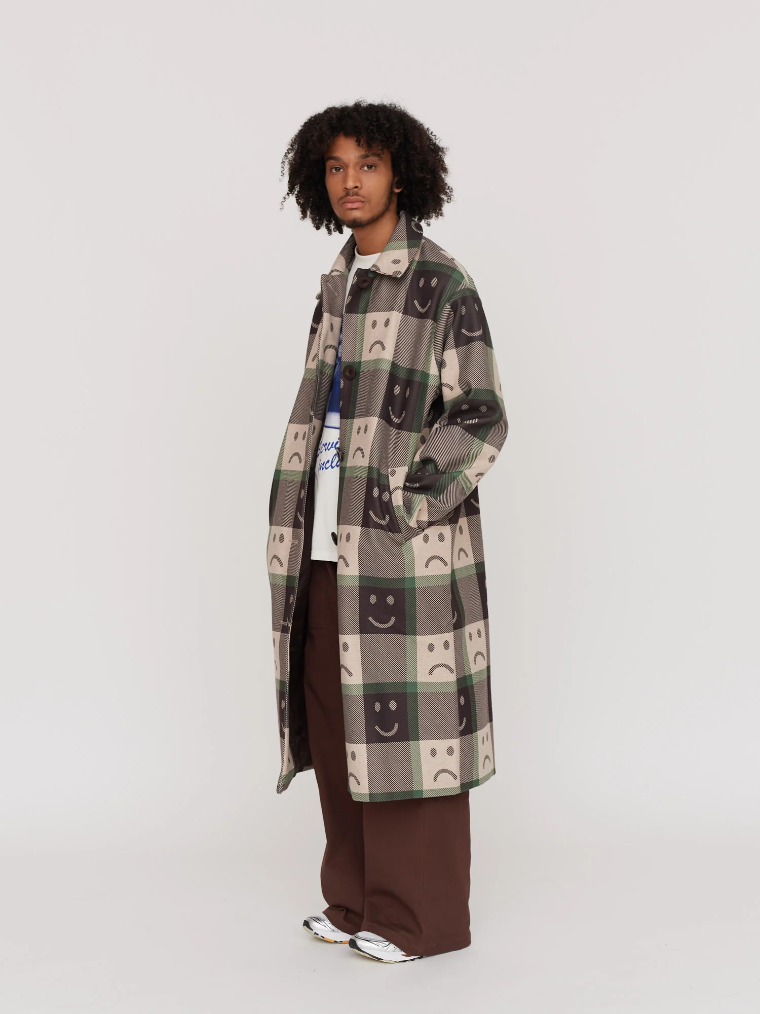 Happy Sad Check Coat - Image 2