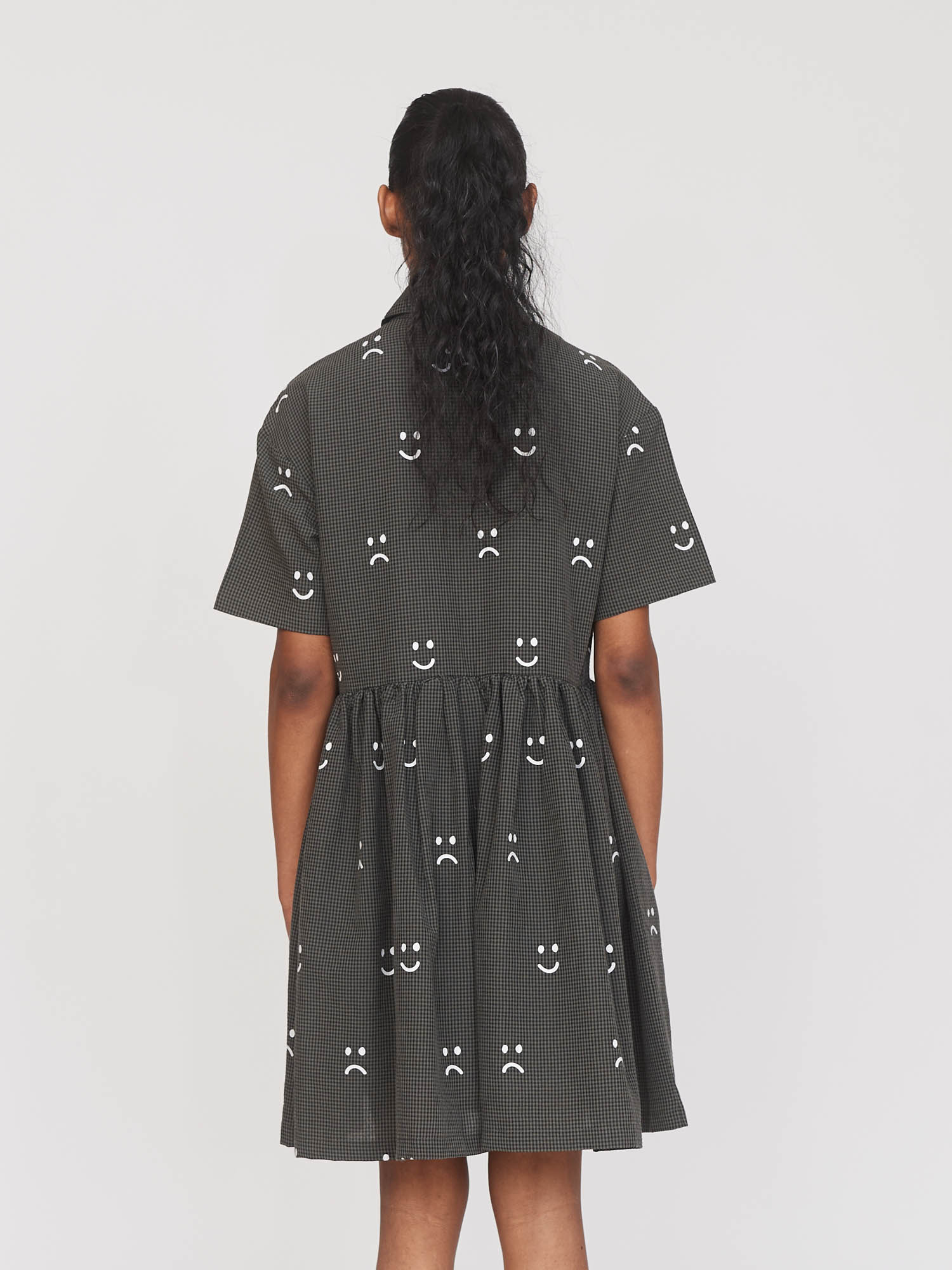 Happy Sad Check Smock Dress - Image 8